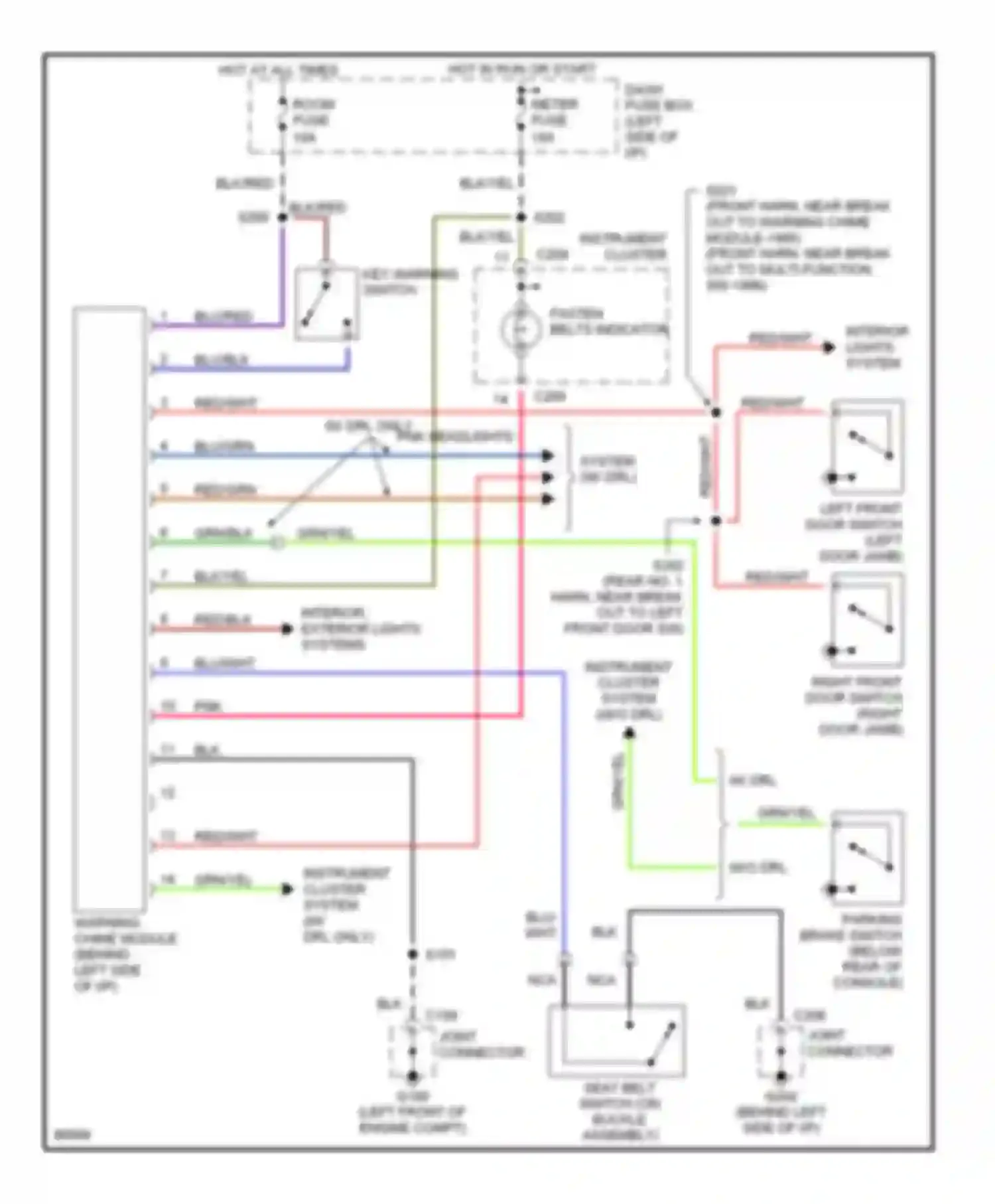 Aspire Ford I (1993-1997): Warning system circuits