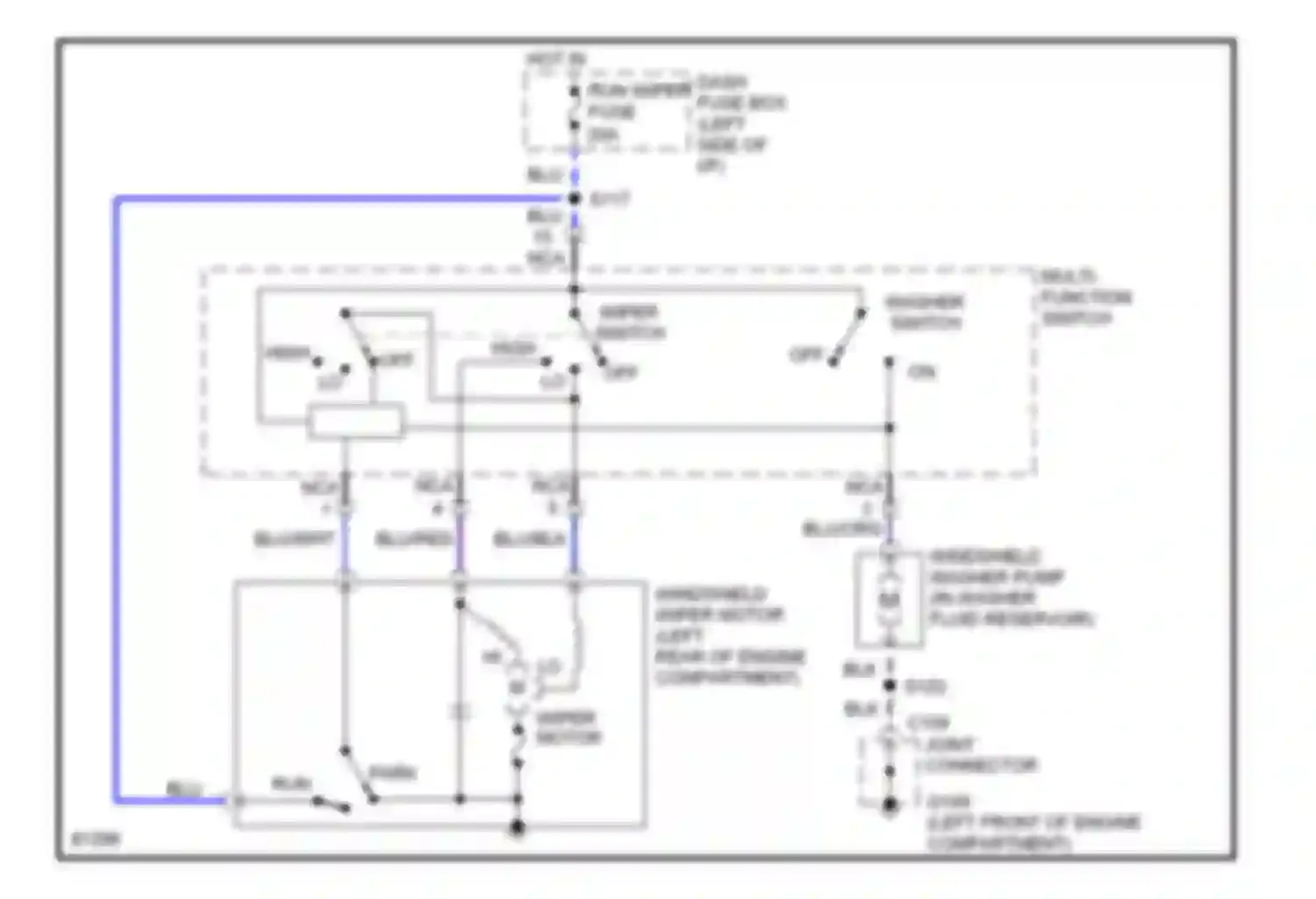 Aspire Ford I (1993-1997): 2-speed wiper/washer circuit