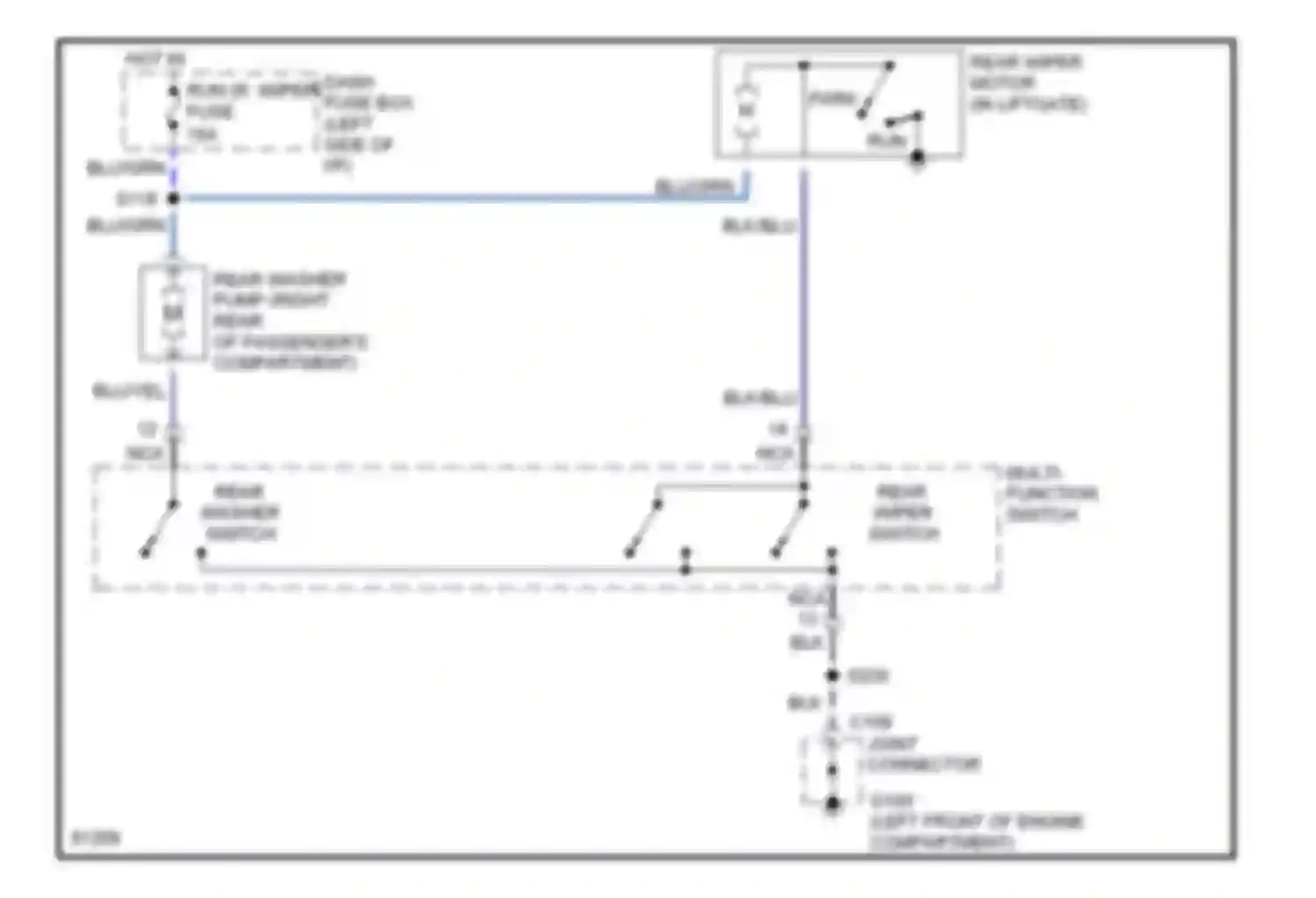 Aspire Ford I (1993-1997): Rear wiper/washer circuit