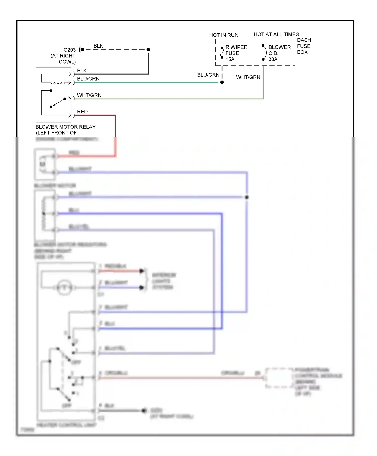 Wiring diagram blu for Ford Aspire I (1993-1997) (8 of 17)