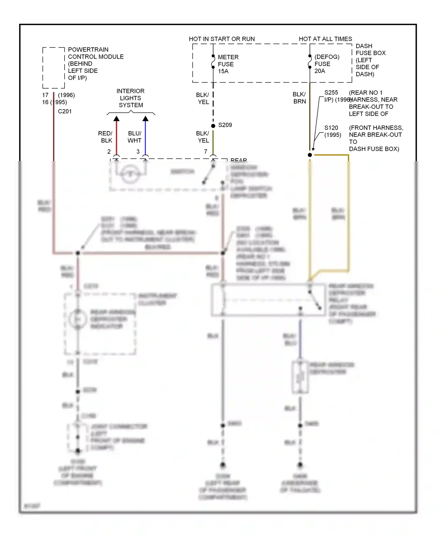 Wiring diagram blu for Ford Aspire I (1993-1997) (5 of 17)