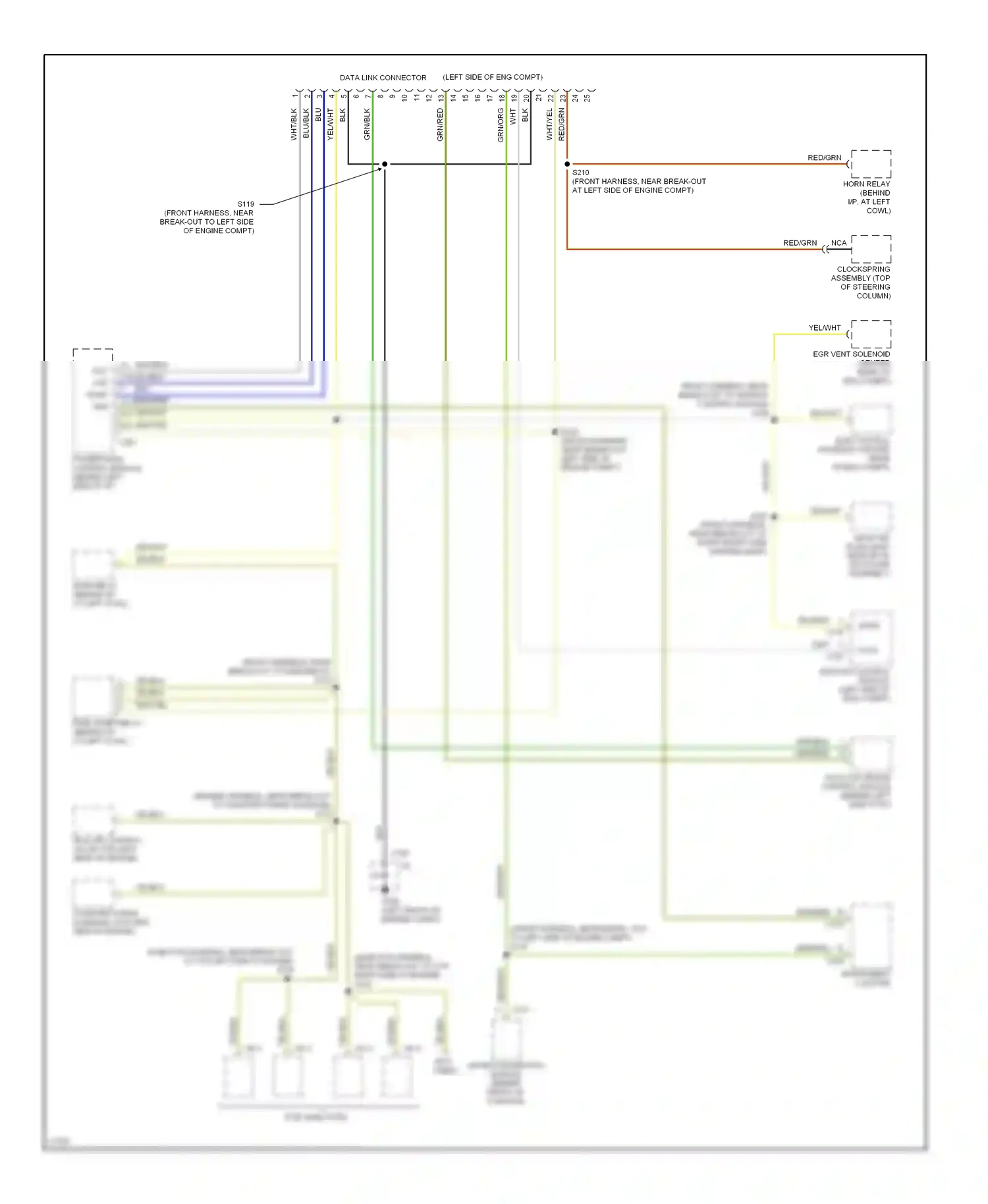Wiring diagram data link connector for Ford Aspire I (1993-1997) (1 of 1)