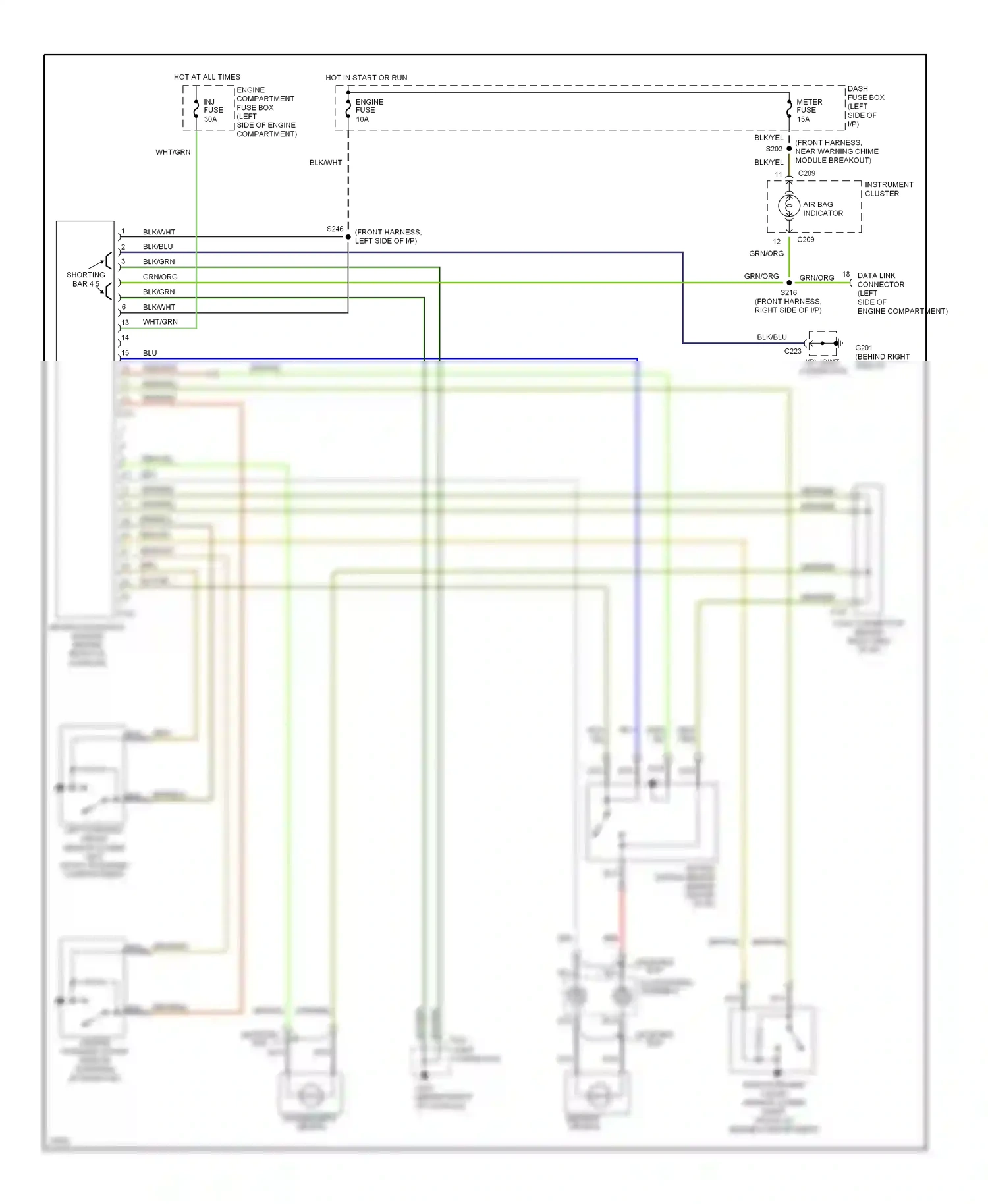 Wiring diagram engine fuse for Ford Aspire I (1993-1997) (5 of 6)