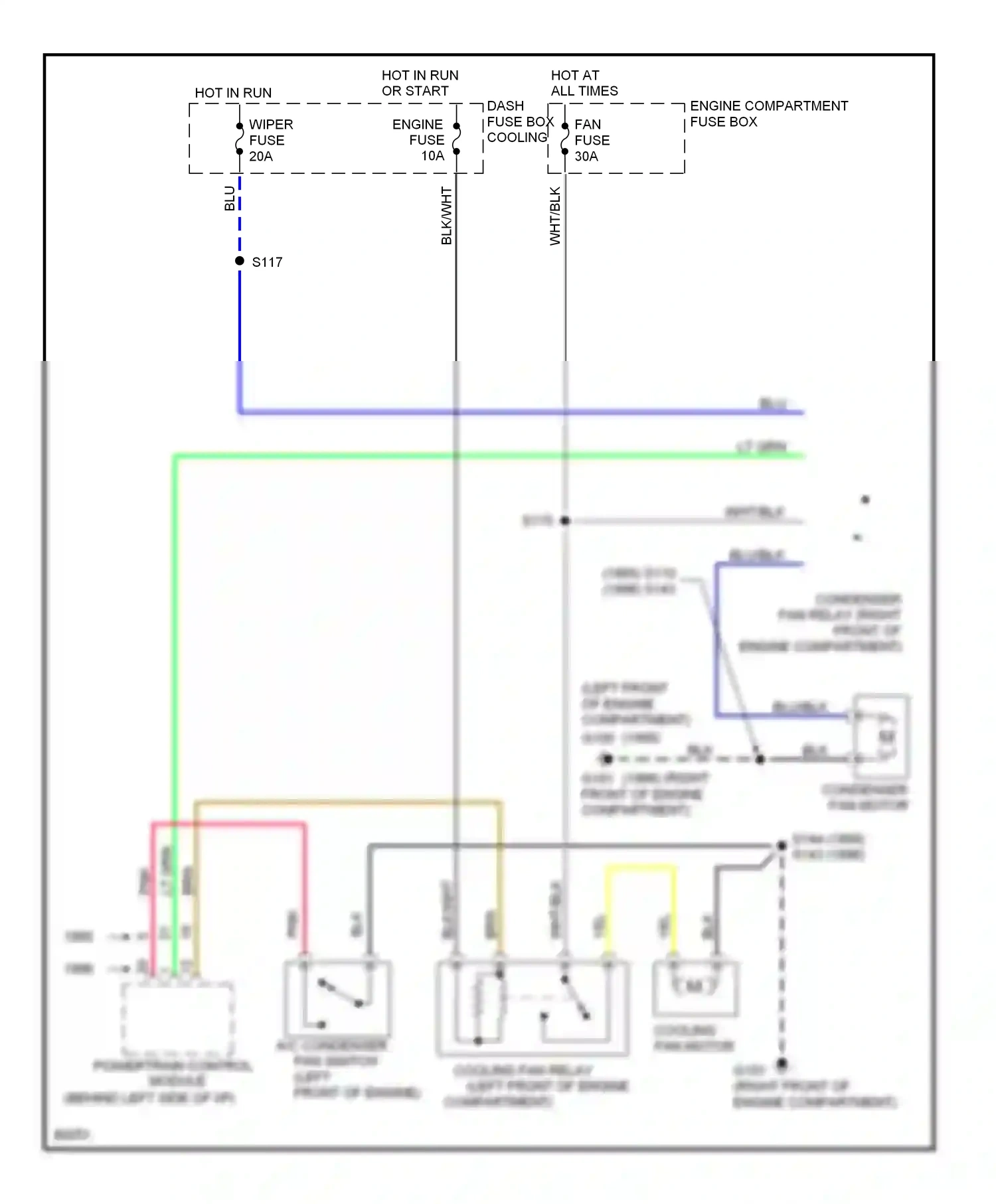 Wiring diagram engine fuse for Ford Aspire I (1993-1997) (3 of 6)