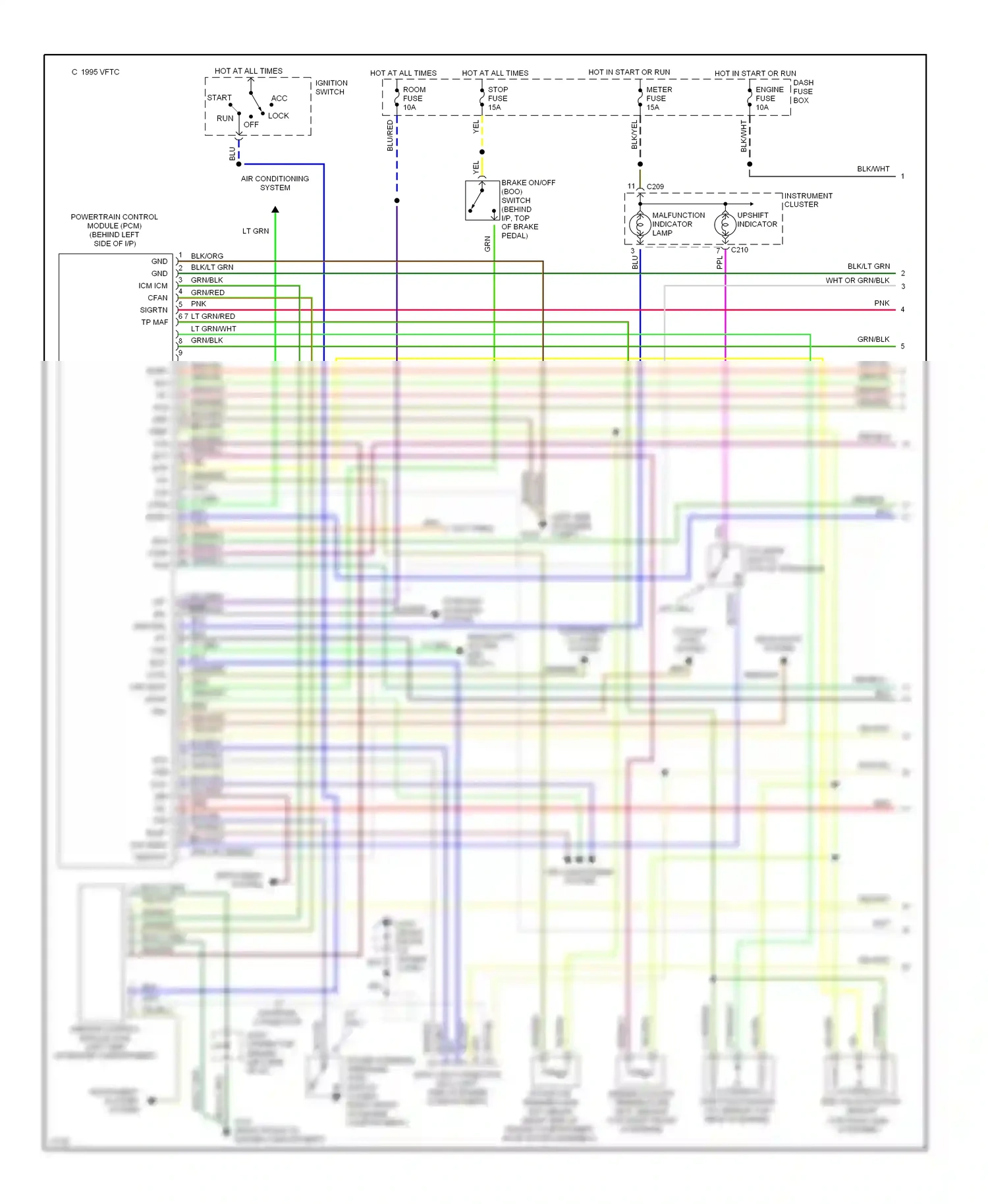 Wiring diagram engine fuse for Ford Aspire I (1993-1997) (6 of 6)