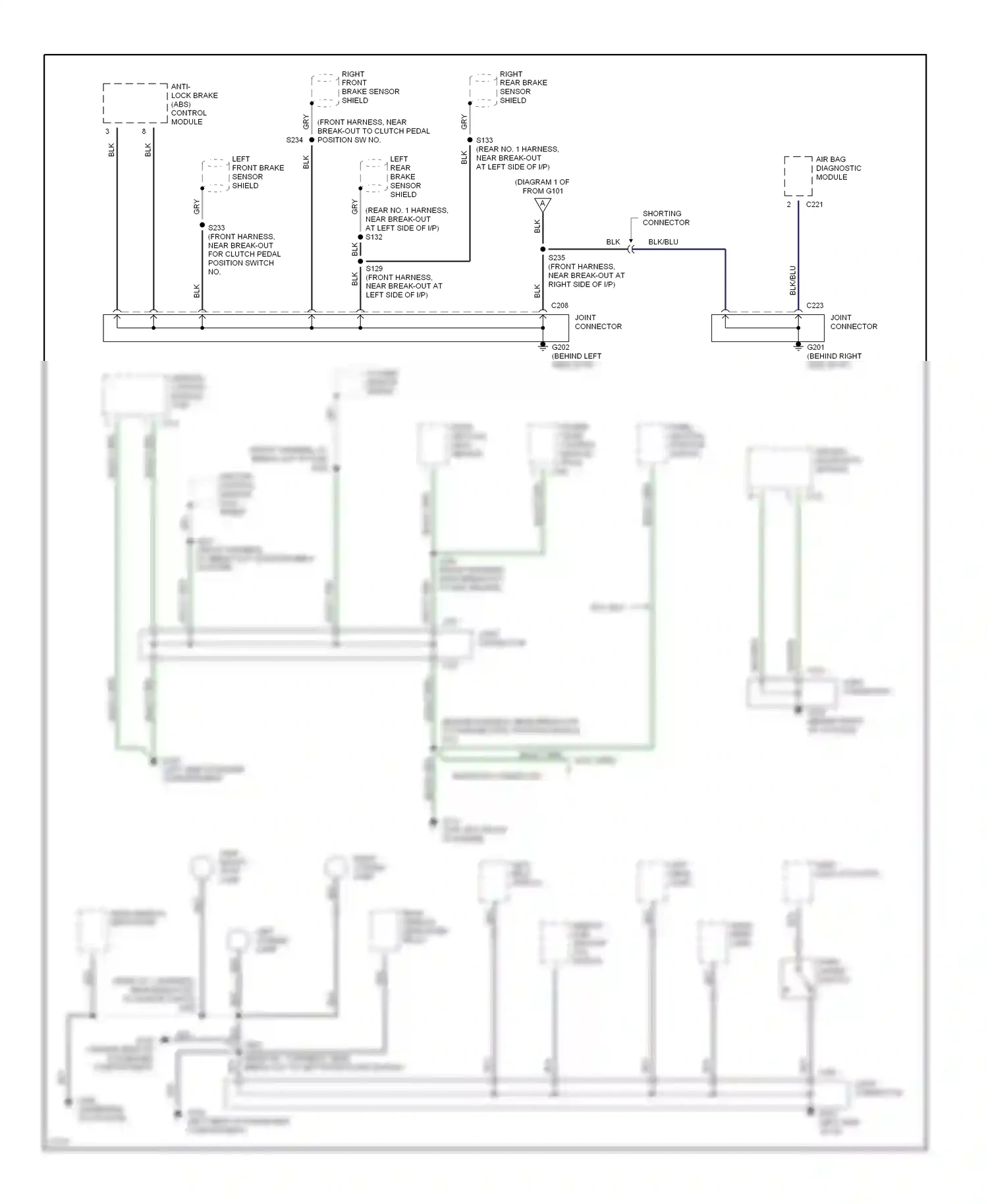 Wiring diagram park range switch for Ford Aspire I (1993-1997) (1 of 1)