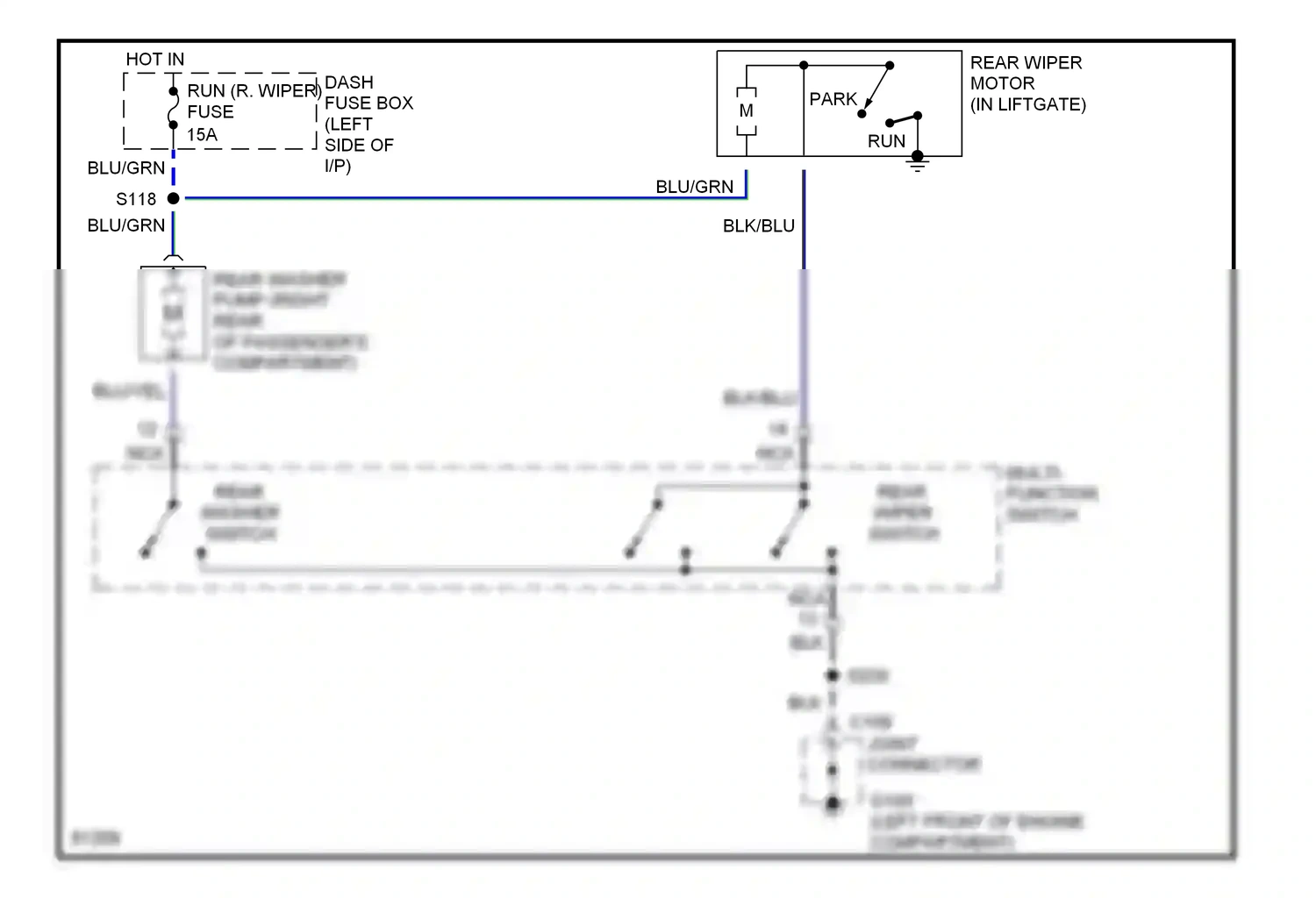 Wiring diagram run for Ford Aspire I (1993-1997) (5 of 7)