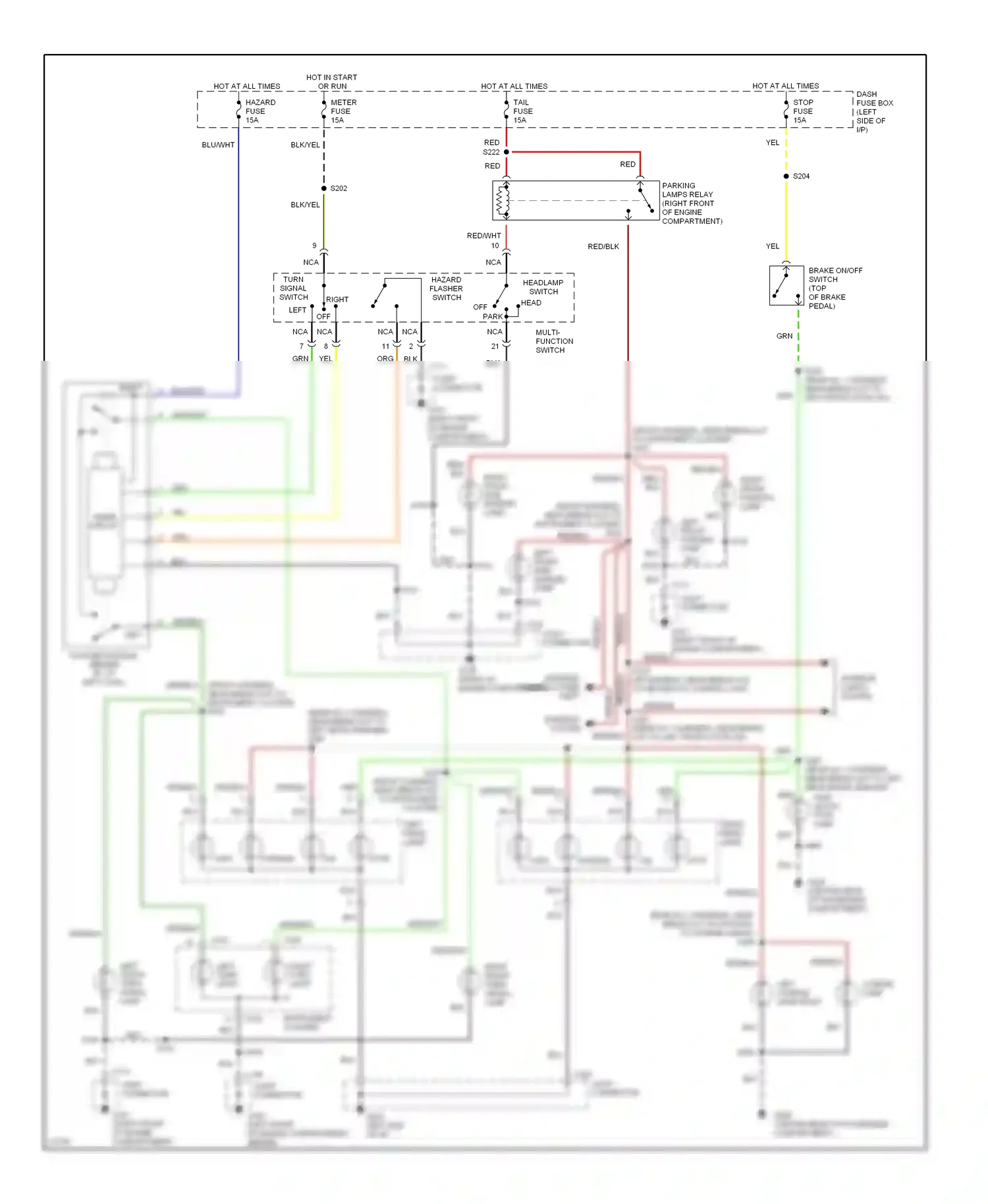 Wiring diagram timer circuit for Ford Aspire I (1993-1997) (1 of 1)