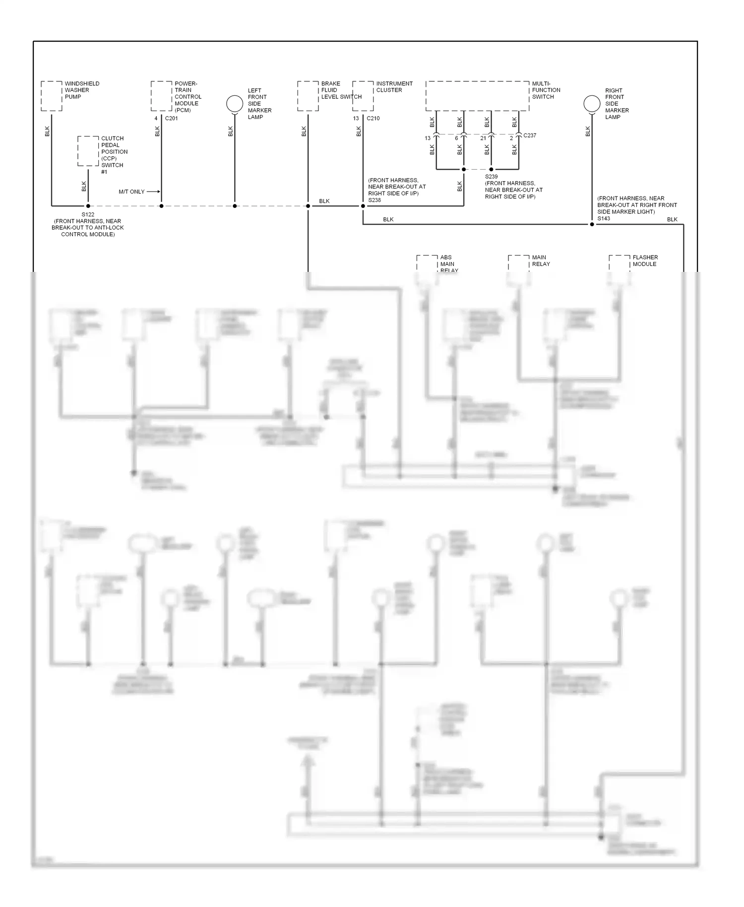 Wiring diagram warning chime module for Ford Aspire I (1993-1997) (1 of 3)