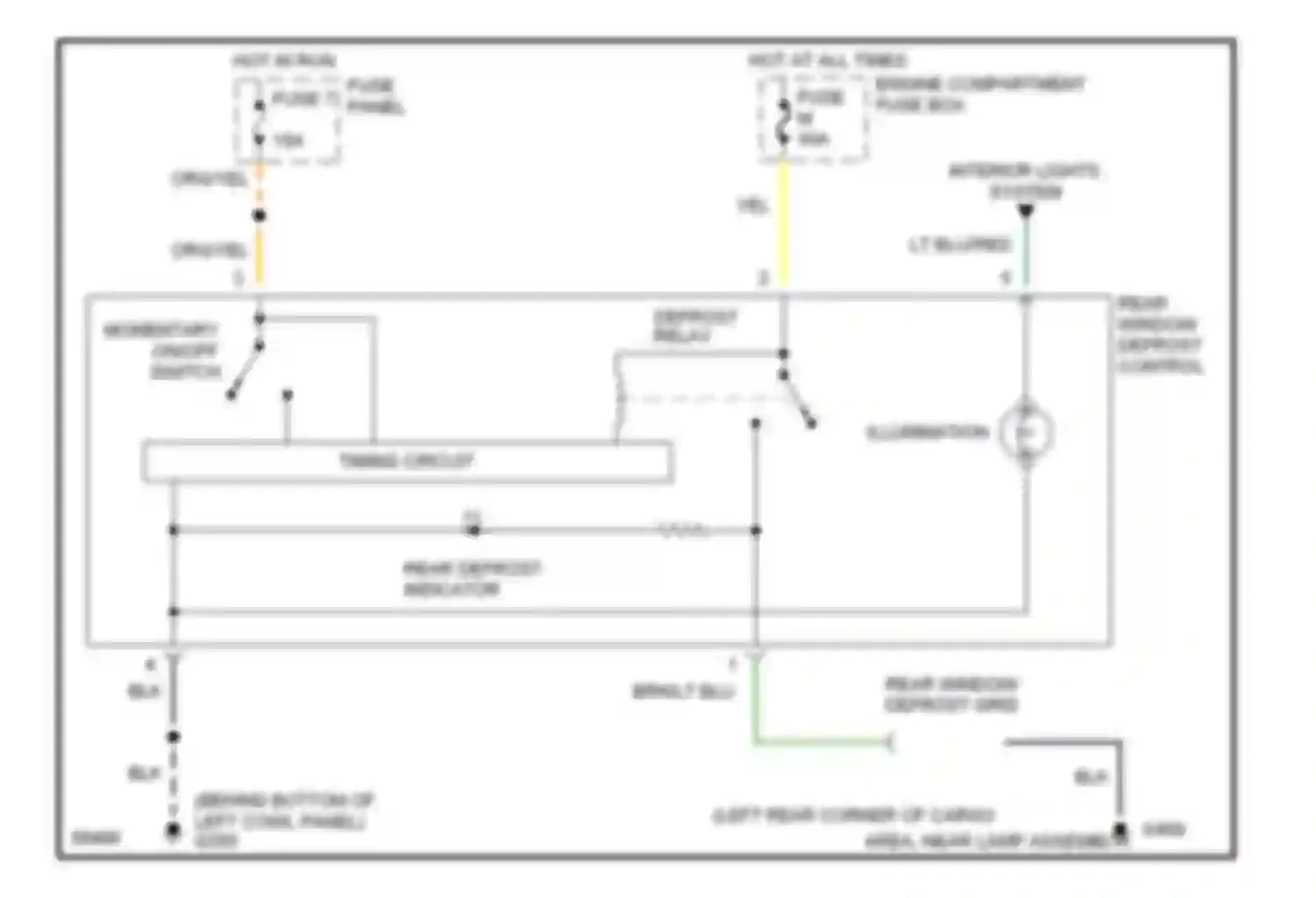 Bronco Ford V (1992-1996): Defogger circuit