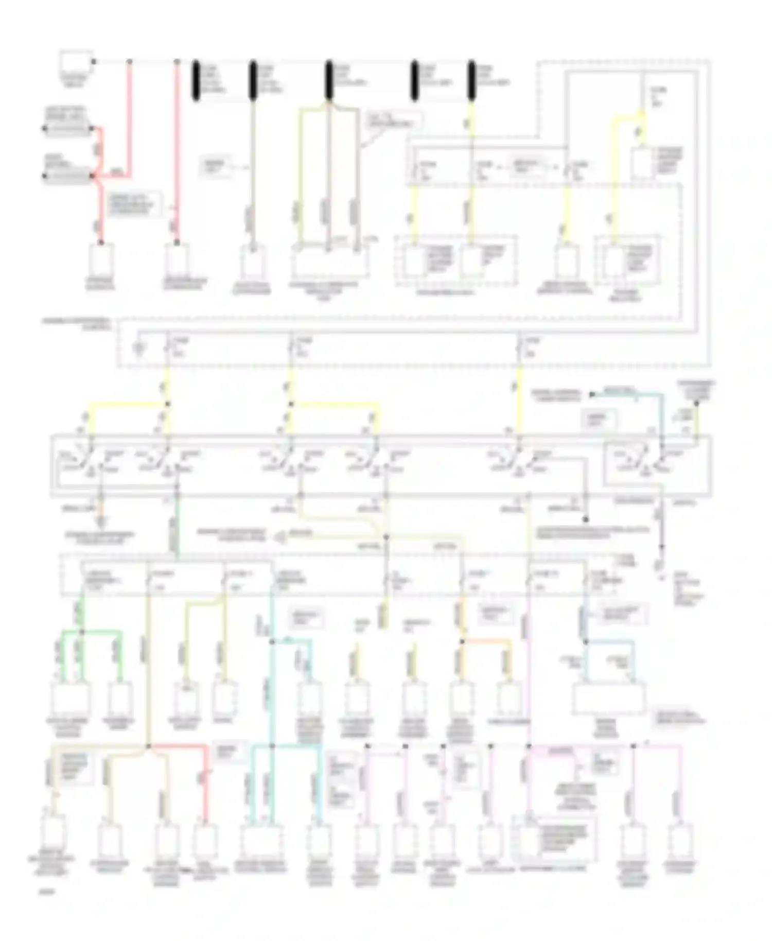 Bronco Ford V (1992-1996): Power distribution circuit (1 of 3)