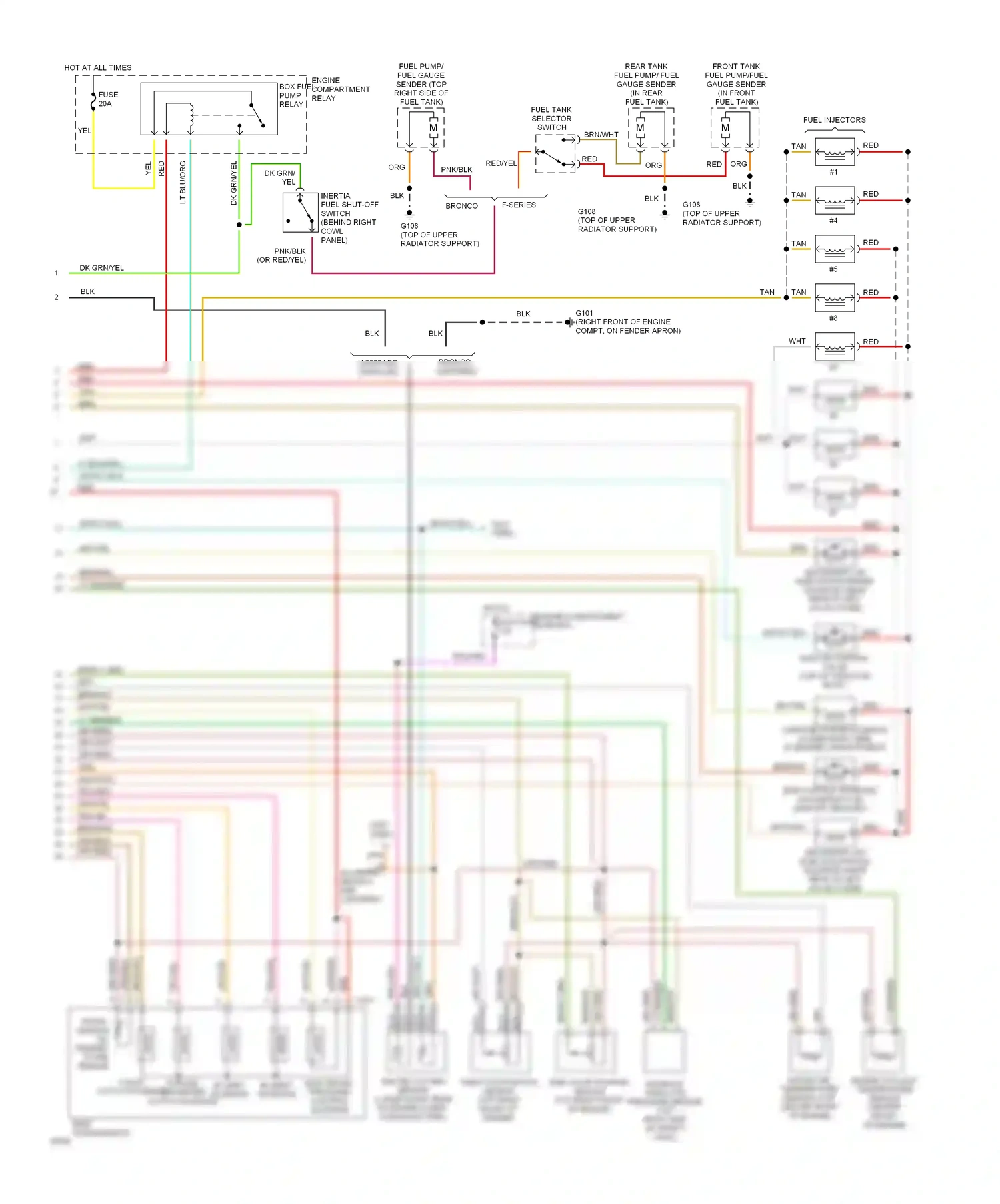 Ford Bronco V (1992-1996) #1 shift solenoid wiring diagram  (3 of 3)
