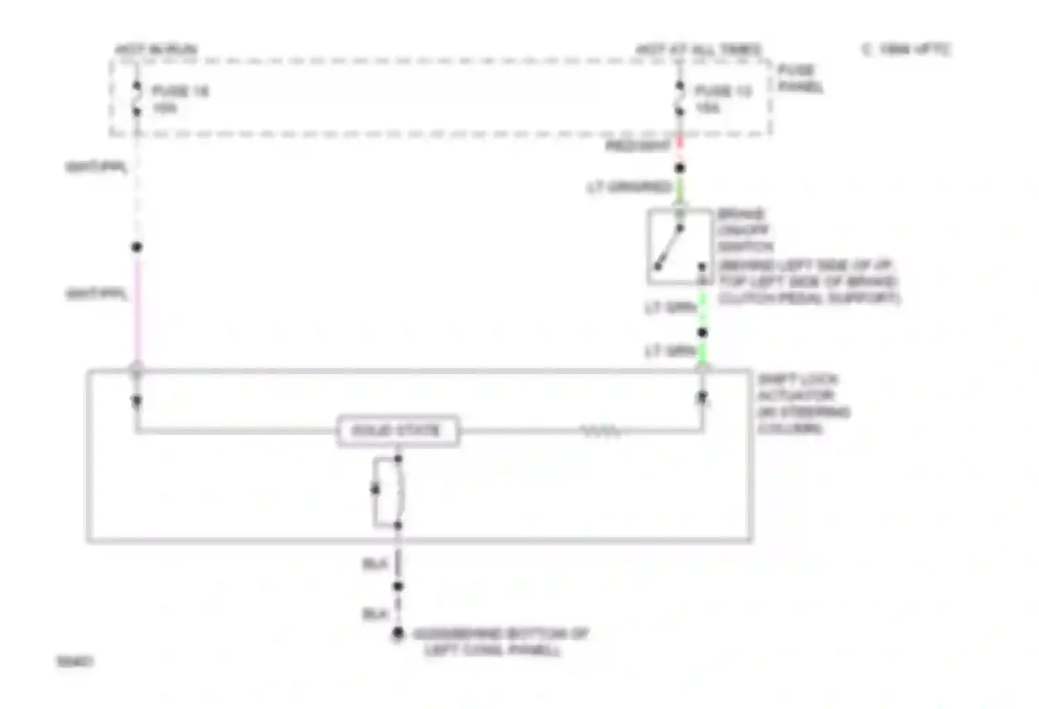 Wiring diagram brake on/off switch for Ford Bronco V (1992-1996)