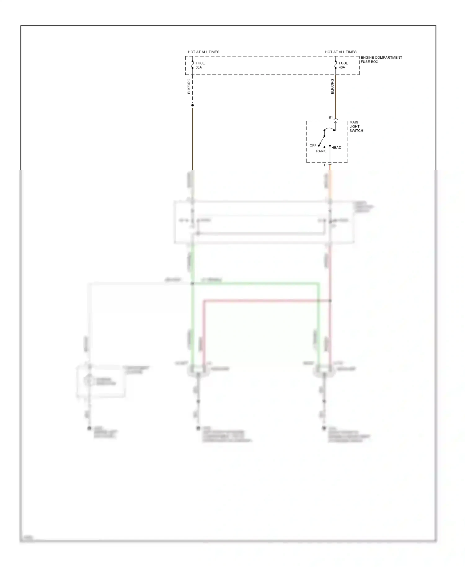Ford Bronco V (1992-1996) blk/org wiring diagram  (4 of 8)