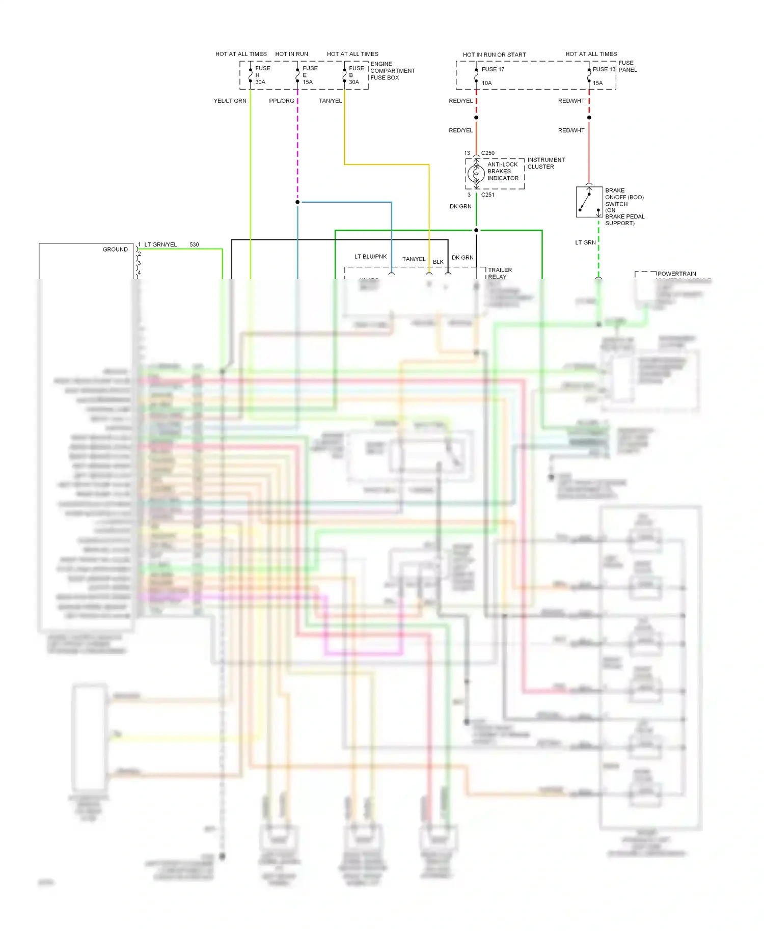 Ford Bronco V (1992-1996) fuse 17 wiring diagram  (1 of 7)