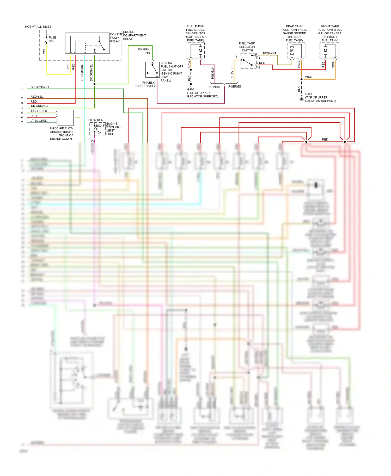 Ford Bronco V (1992-1996) fuse o wiring diagram  (2 of 4)