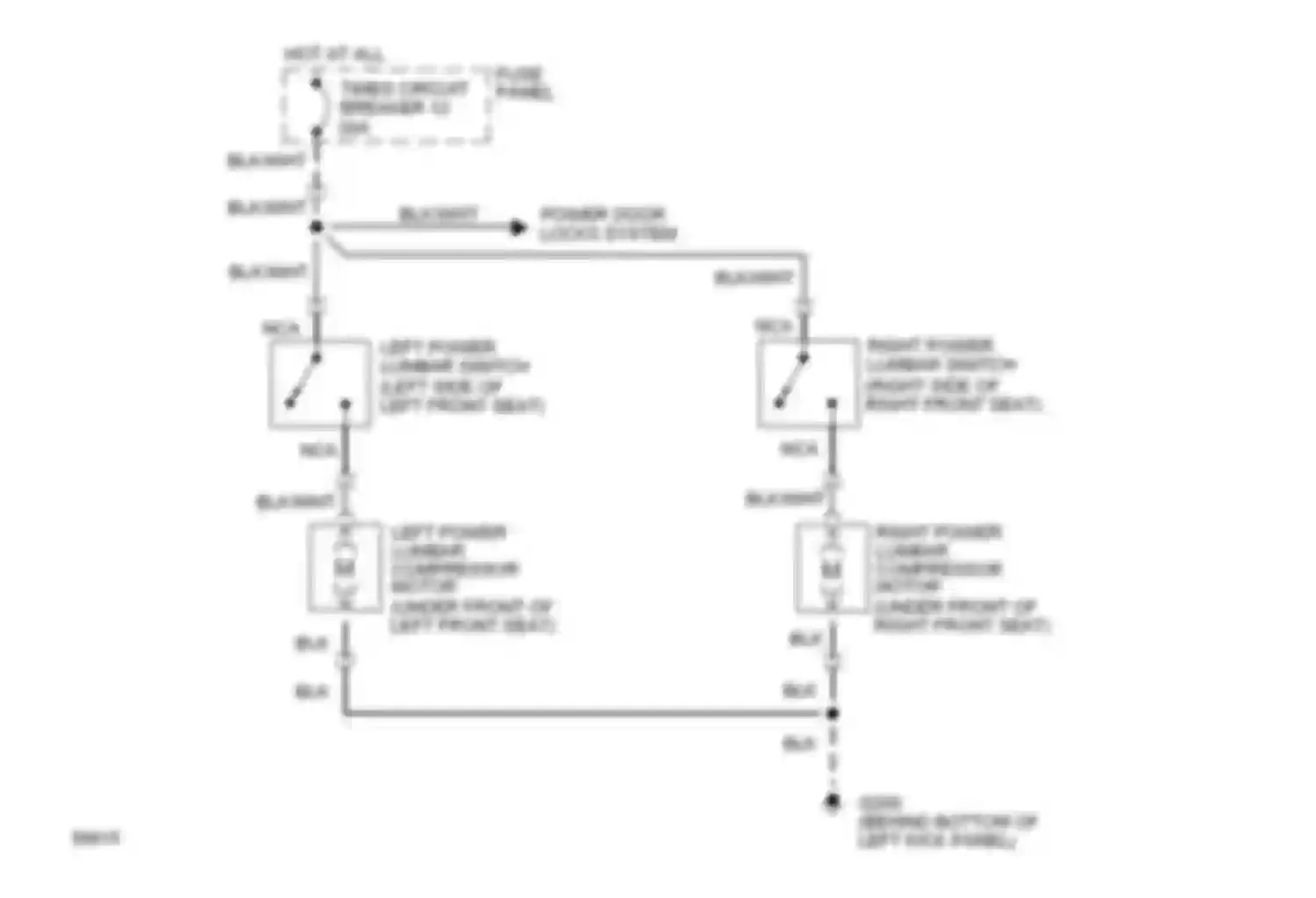 Wiring diagram power door locks system for Ford Bronco V (1992-1996)