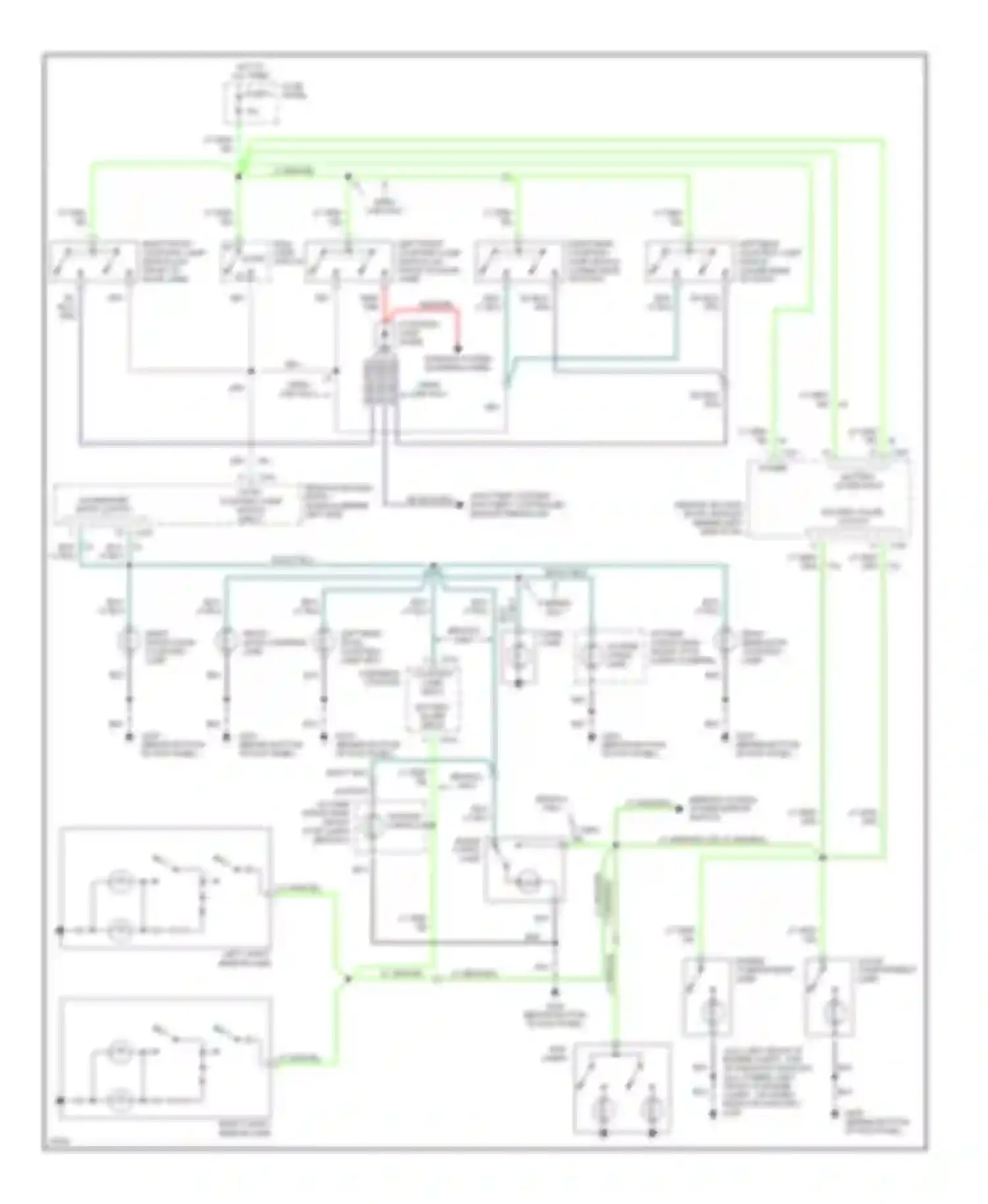 Wiring diagram left front courtesy lamp switch for Ford Bronco V (1992-1996)