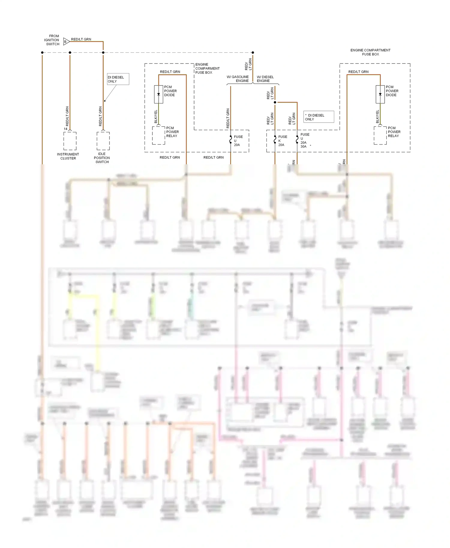 Ford Bronco V (1992-1996) idle position switch wiring diagram  (1 of 1)