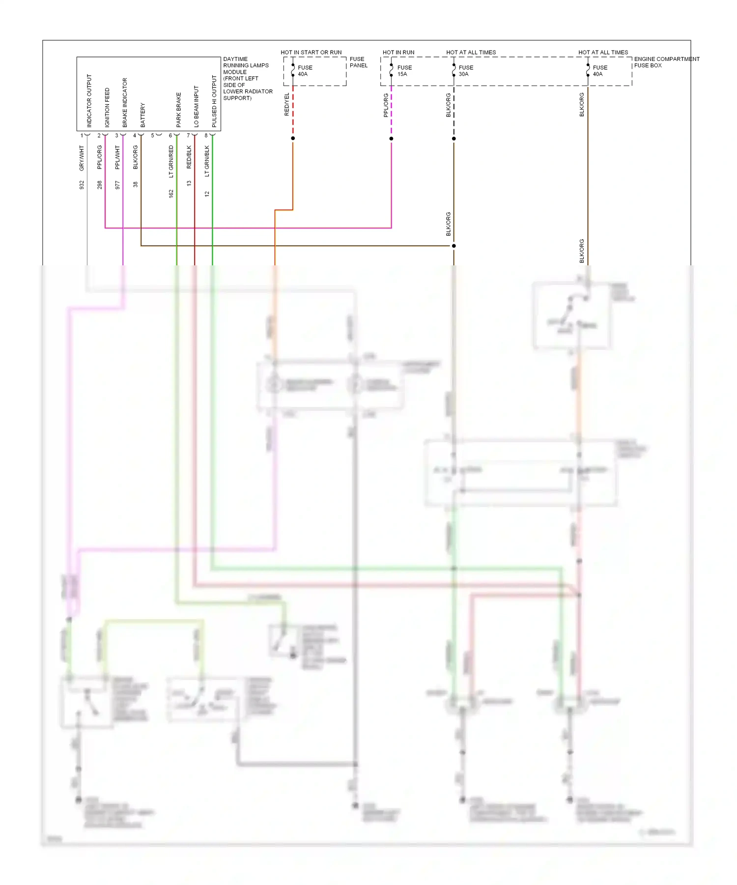 Ford Bronco V (1992-1996) main light switch wiring diagram  (6 of 10)