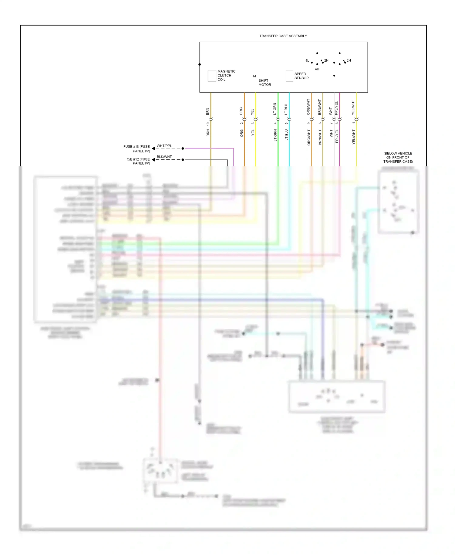 Ford Bronco V (1992-1996) manual lever position sensor wiring diagram  (2 of 4)