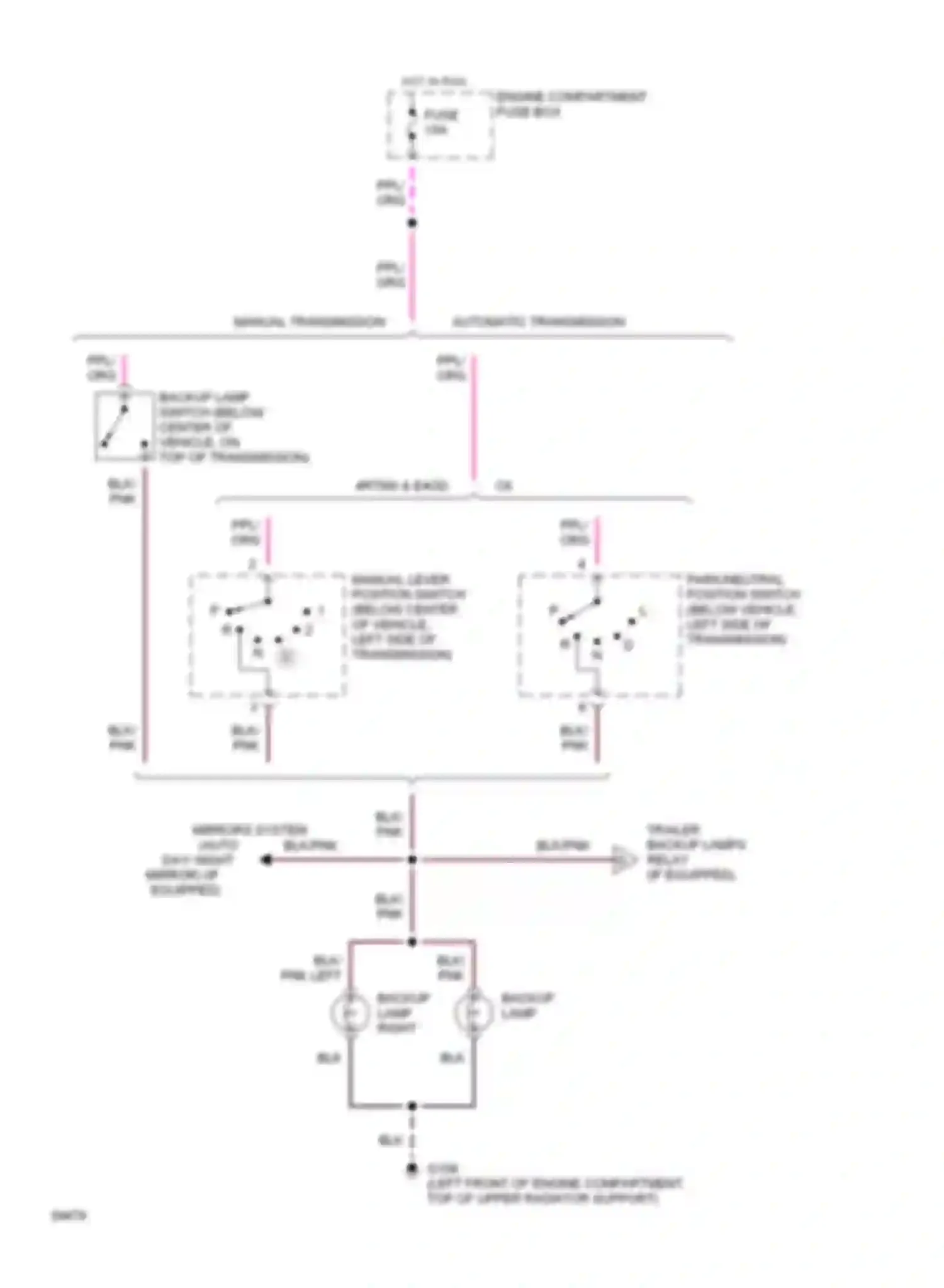 Wiring diagram pnk pnk left backup lamp right backup lamp for Ford Bronco V (1992-1996)