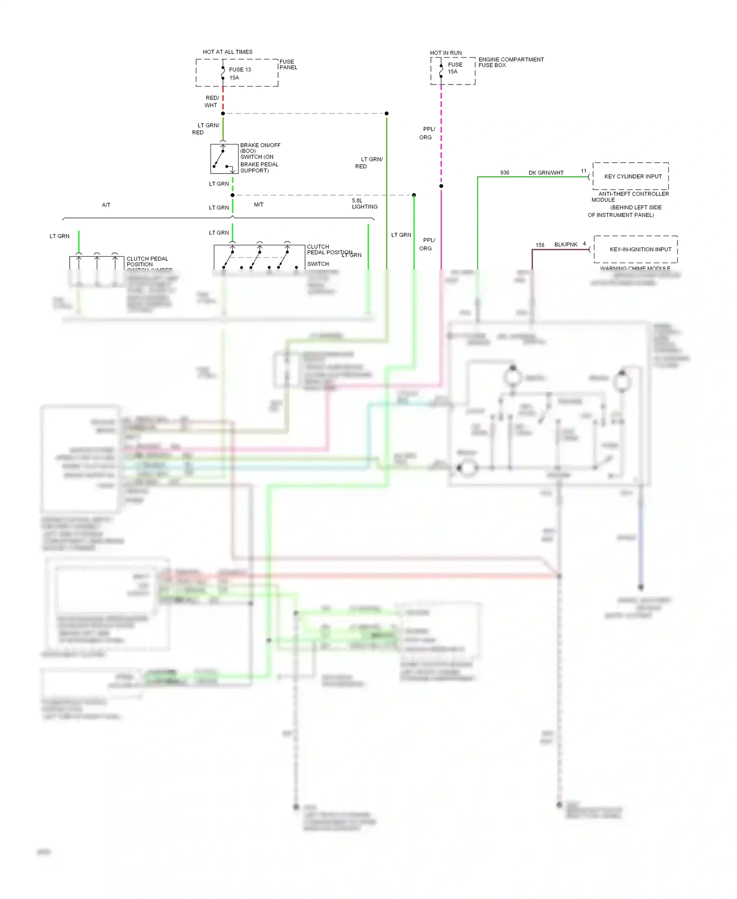 Ford Bronco V (1992-1996) org/lt blu wiring diagram  (1 of 7)