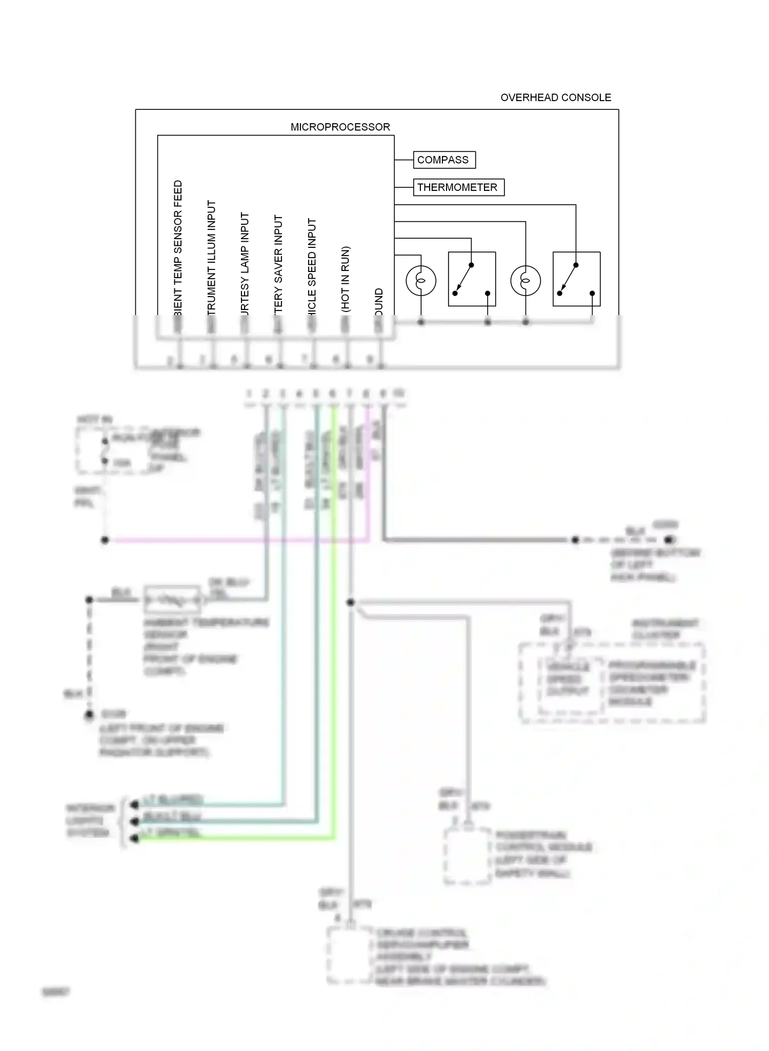 Ford Bronco V (1992-1996) programmable speedometer/ odometer module wiring diagram  (4 of 4)