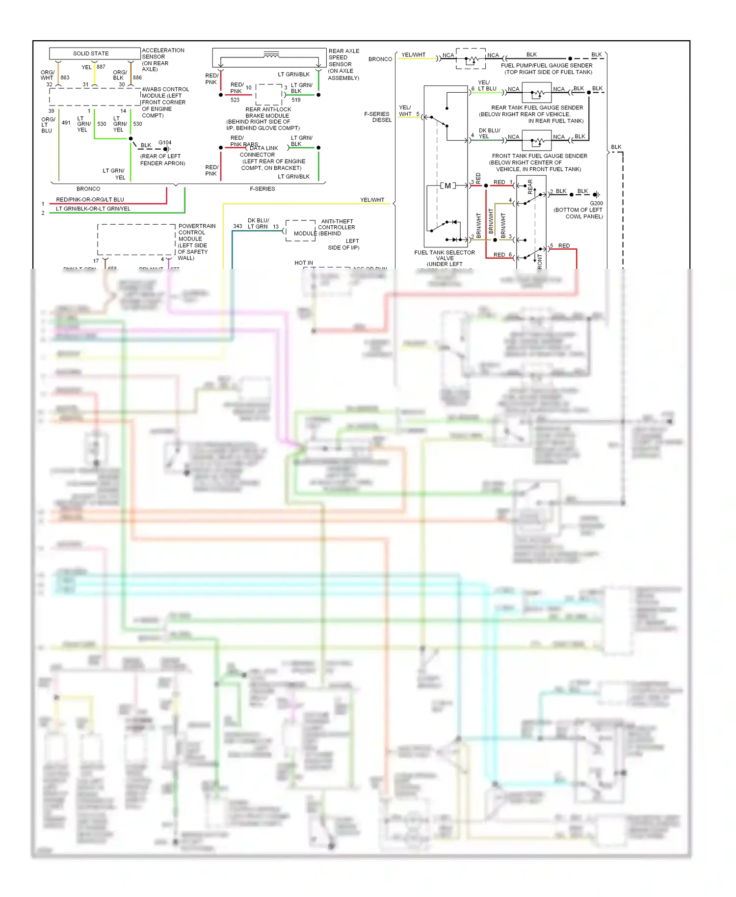 Ford Bronco V (1992-1996) red wiring diagram  (16 of 31)
