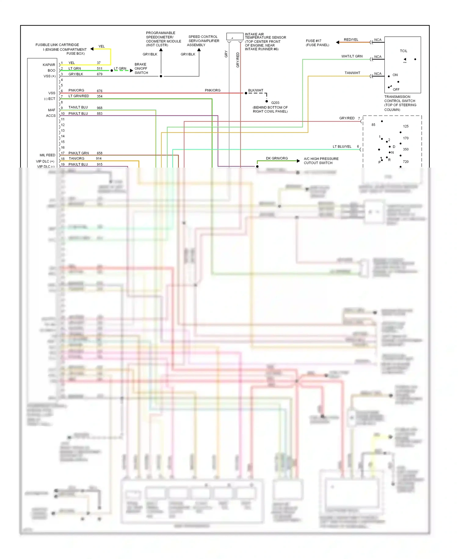 Ford Bronco V (1992-1996) switch wiring diagram  (2 of 4)