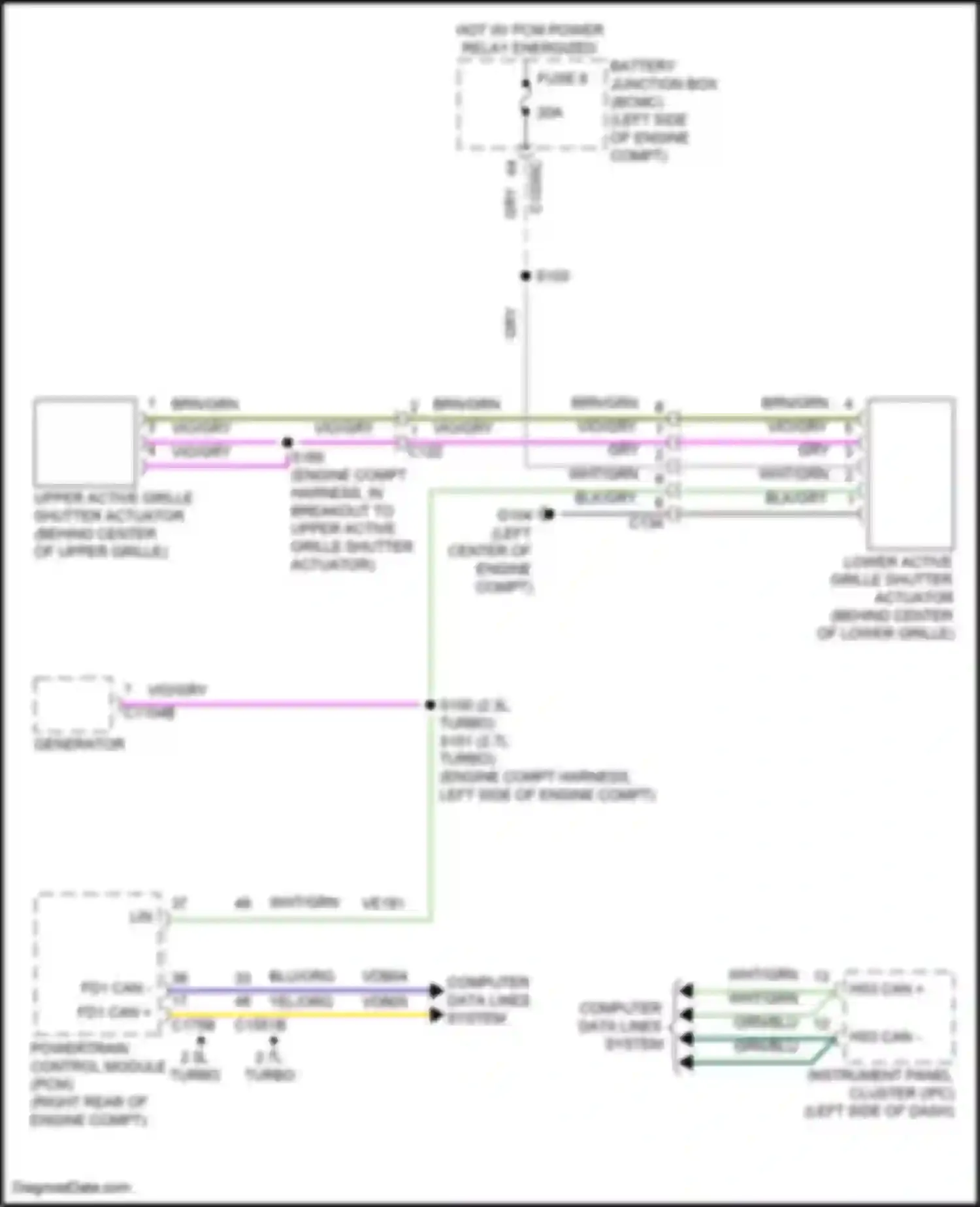 Wiring diagram hot w/ pcm power relay energized for Ford Bronco VI (2020-2024) (1 of 1)