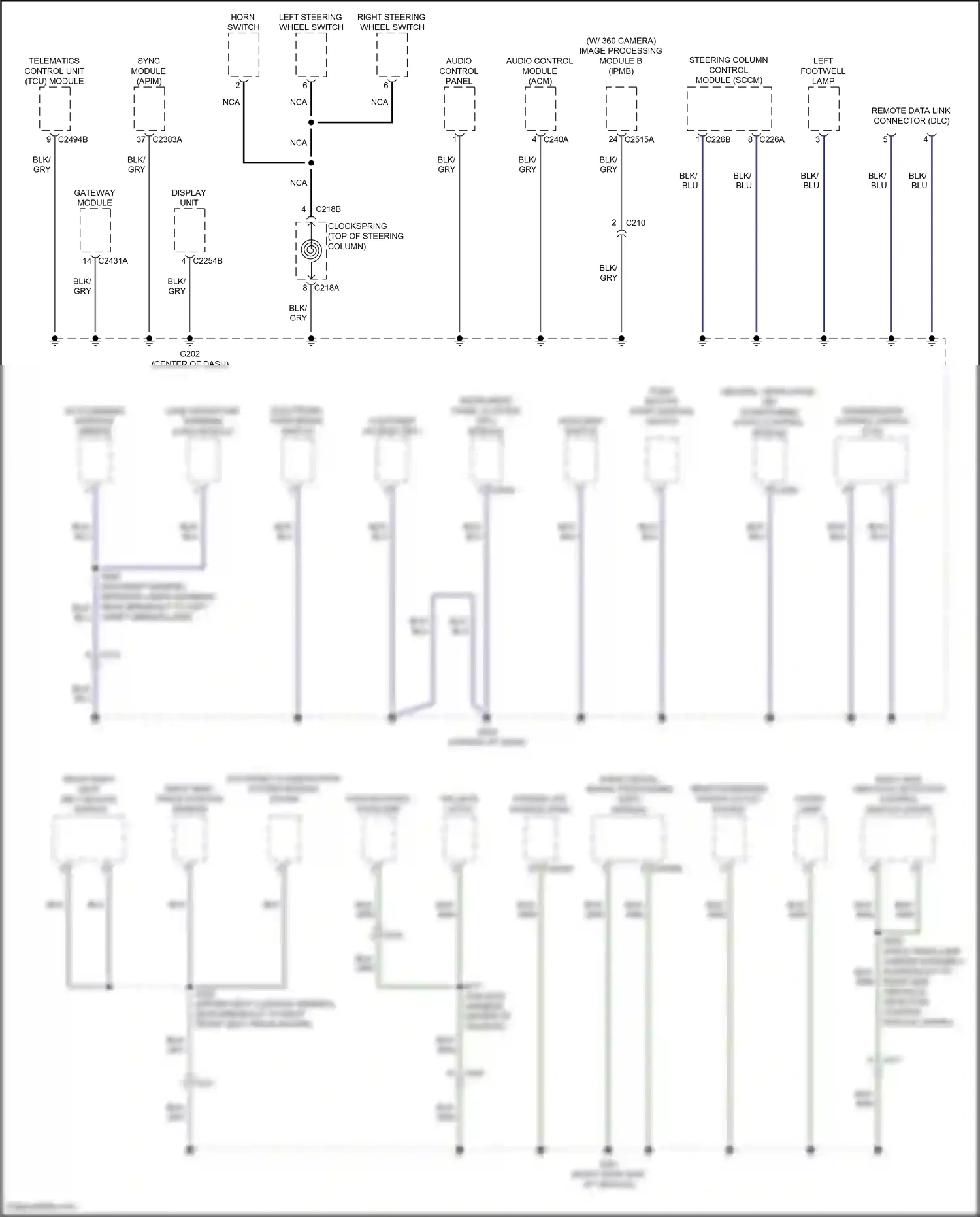 Ford Bronco VI (2020-2024) right steering wheel switch wiring diagram  (1 of 7)