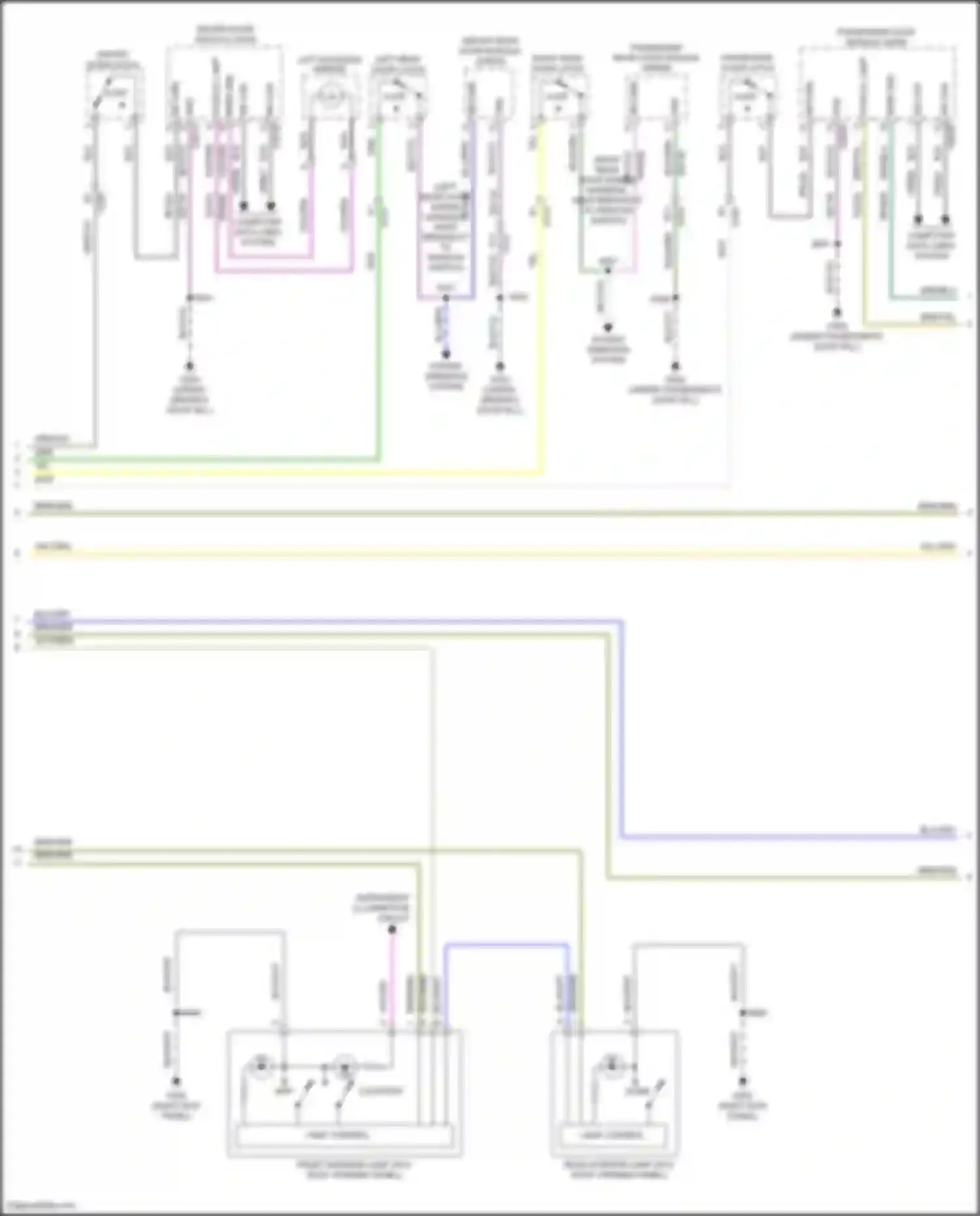 Wiring diagram power windows system for Ford C-MAX II facelift (2015-2019)
