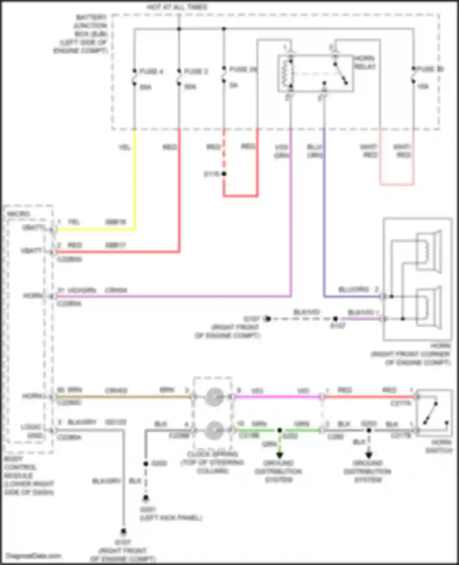 Wiring diagram fuse 4 for Ford C-MAX II facelift (2015-2019)