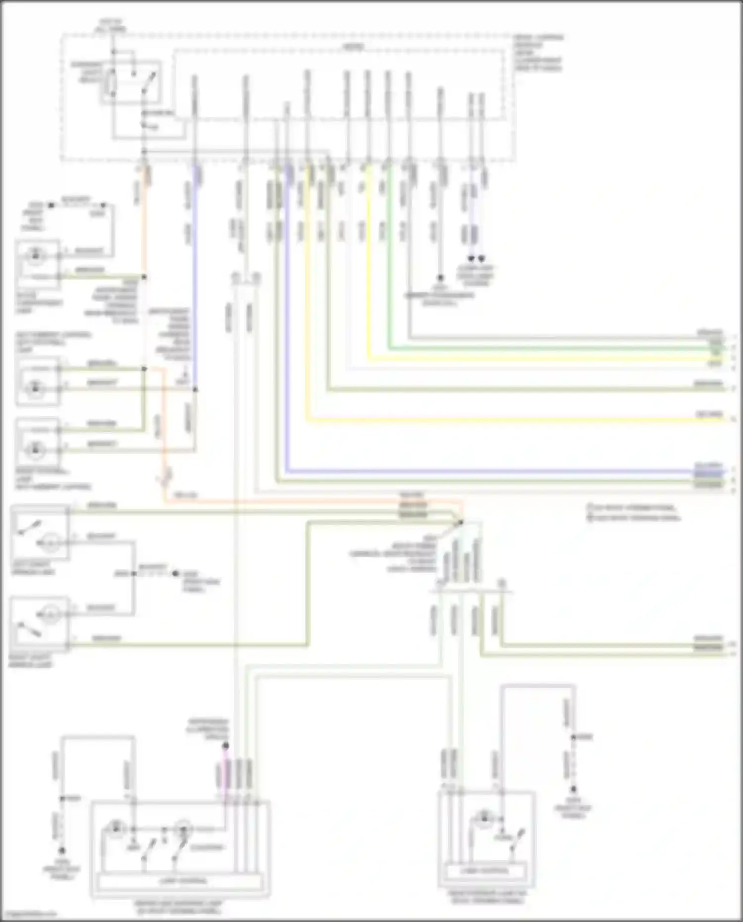 Wiring diagram left vanity mirror lamp for Ford C-MAX II facelift (2015-2019)