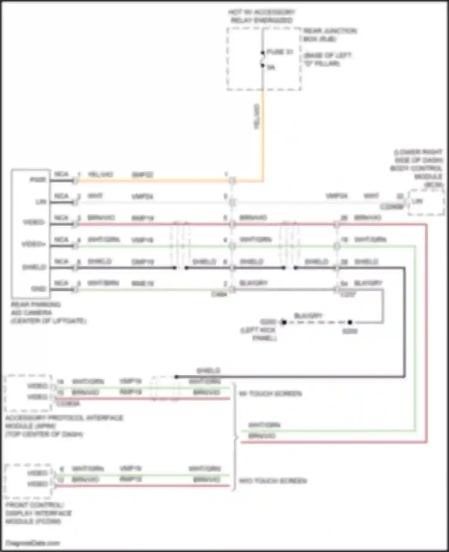 Wiring diagram w/ touch screen for Ford C-MAX II facelift (2015-2019)