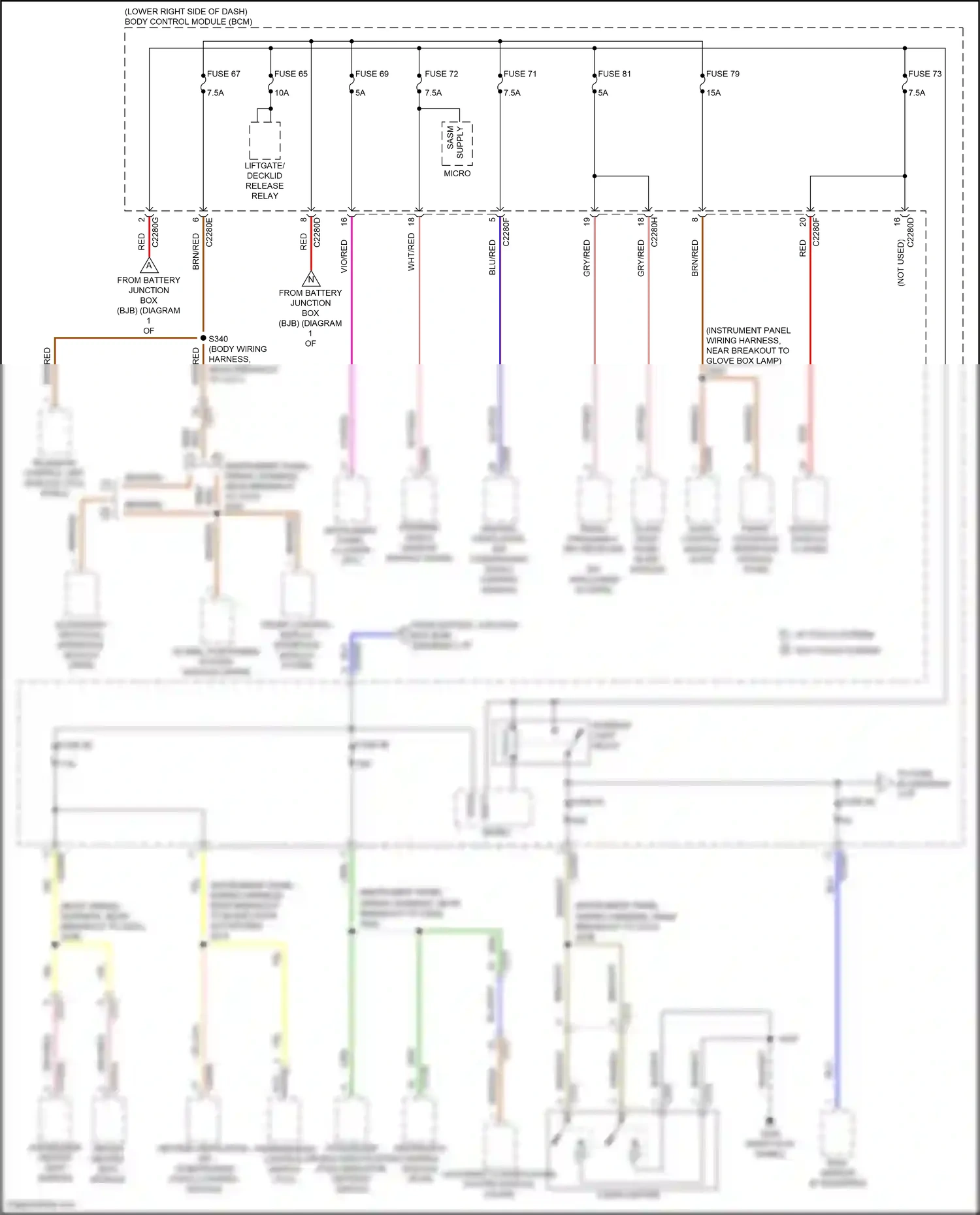 Ford C-MAX II facelift (2015-2019) occupant classification system module (ocsm) wiring diagram  (2 of 3)