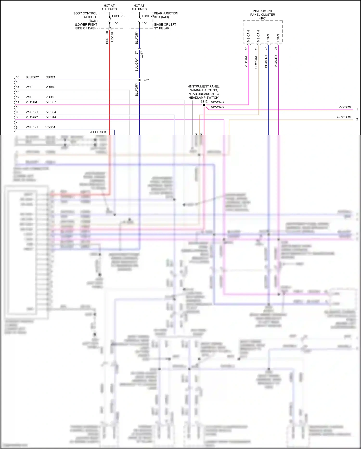 Ford C-MAX II facelift (2015-2019) occupant classification system module (ocsm) wiring diagram  (1 of 3)