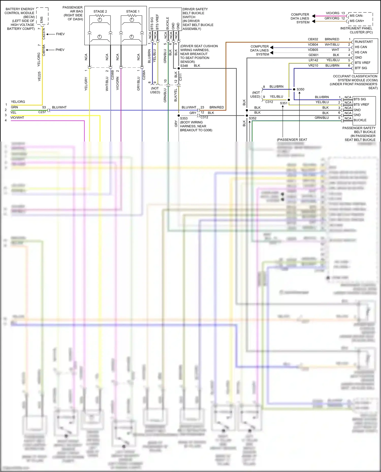 Ford C-MAX II facelift (2015-2019) occupant classification system module (ocsm) wiring diagram  (3 of 3)