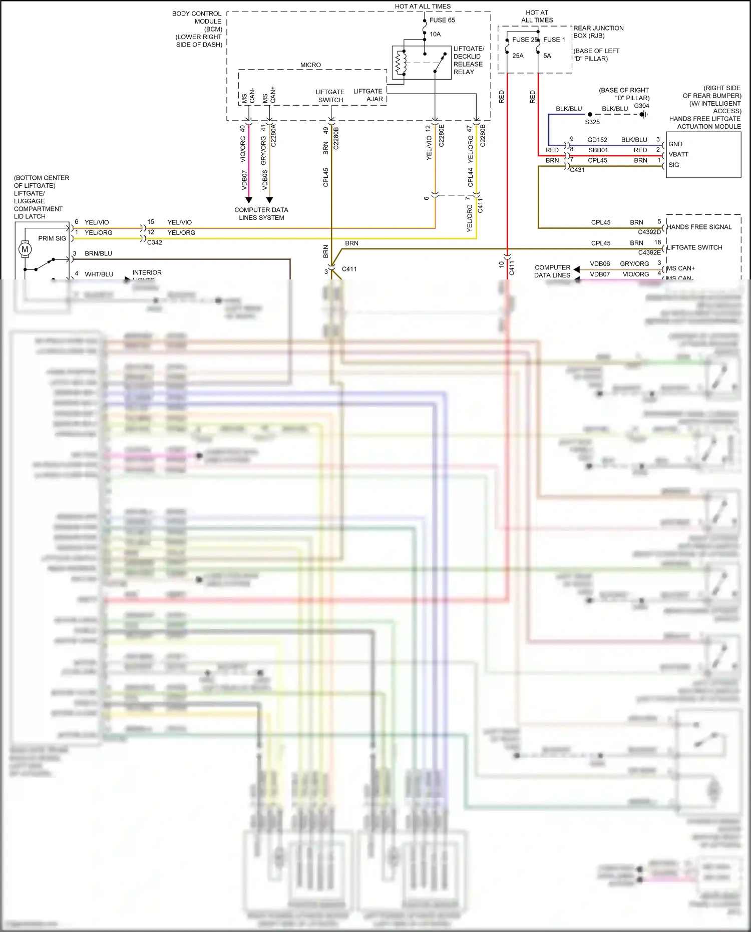 Ford C-MAX II facelift (2015-2019) remote function actuator (rfa) module wiring diagram  (9 of 11)