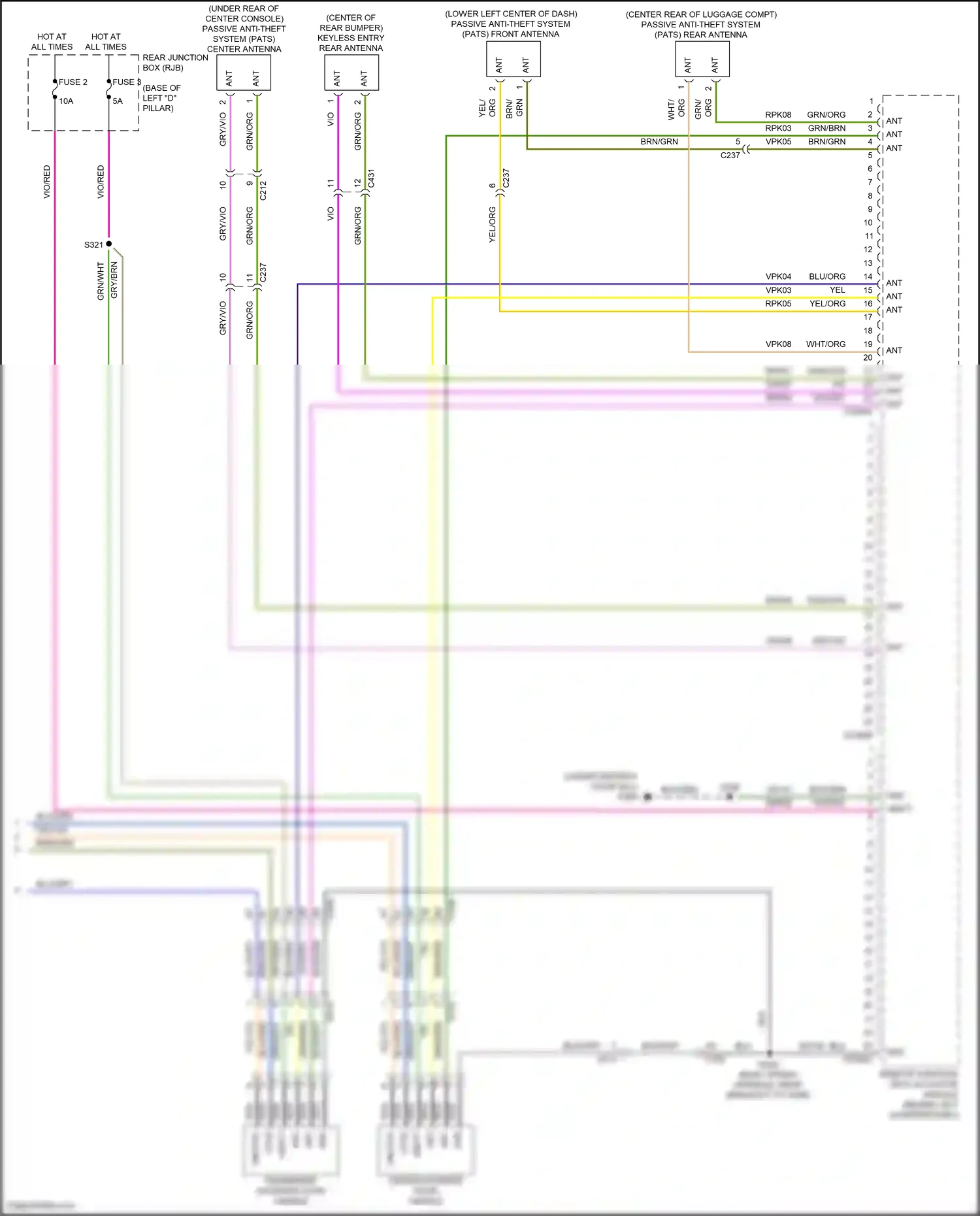 Ford C-MAX II facelift (2015-2019) remote function (rfa) actuator module wiring diagram  (1 of 2)