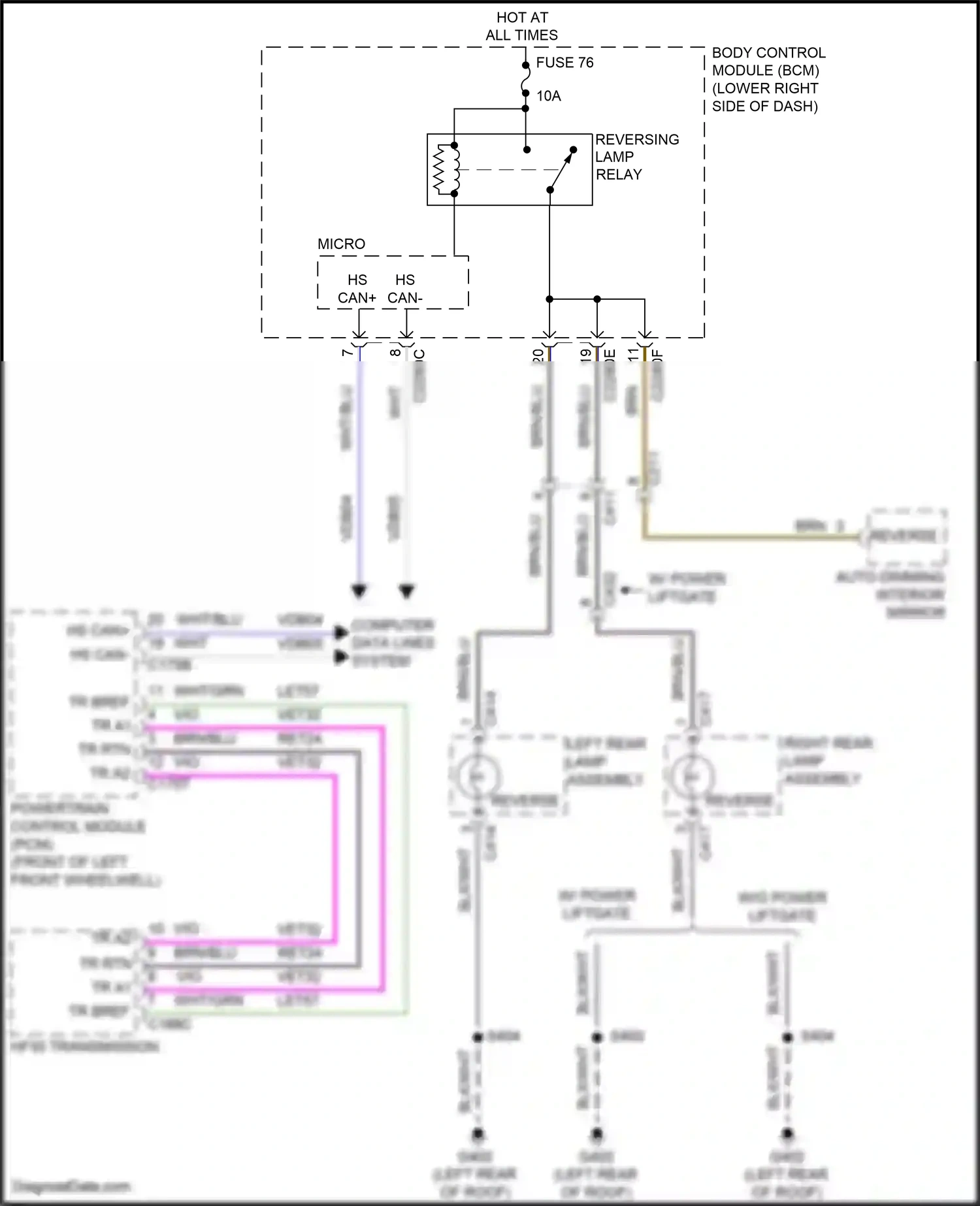 Ford C-MAX II facelift (2015-2019) reverse wiring diagram  (1 of 4)