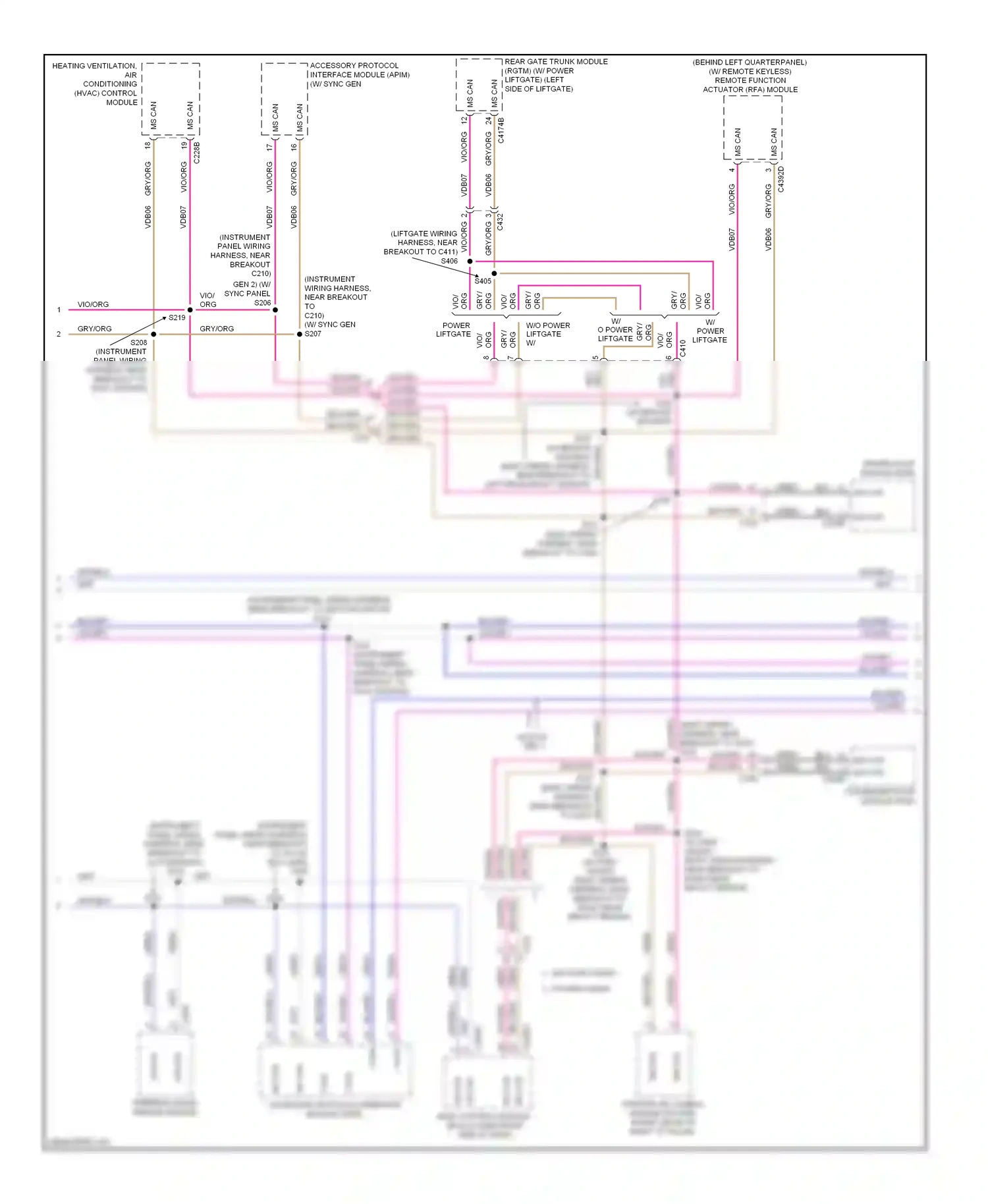 Ford C-MAX II (2010-2015) accessory protocol interface module (apim) wiring diagram  (1 of 2)