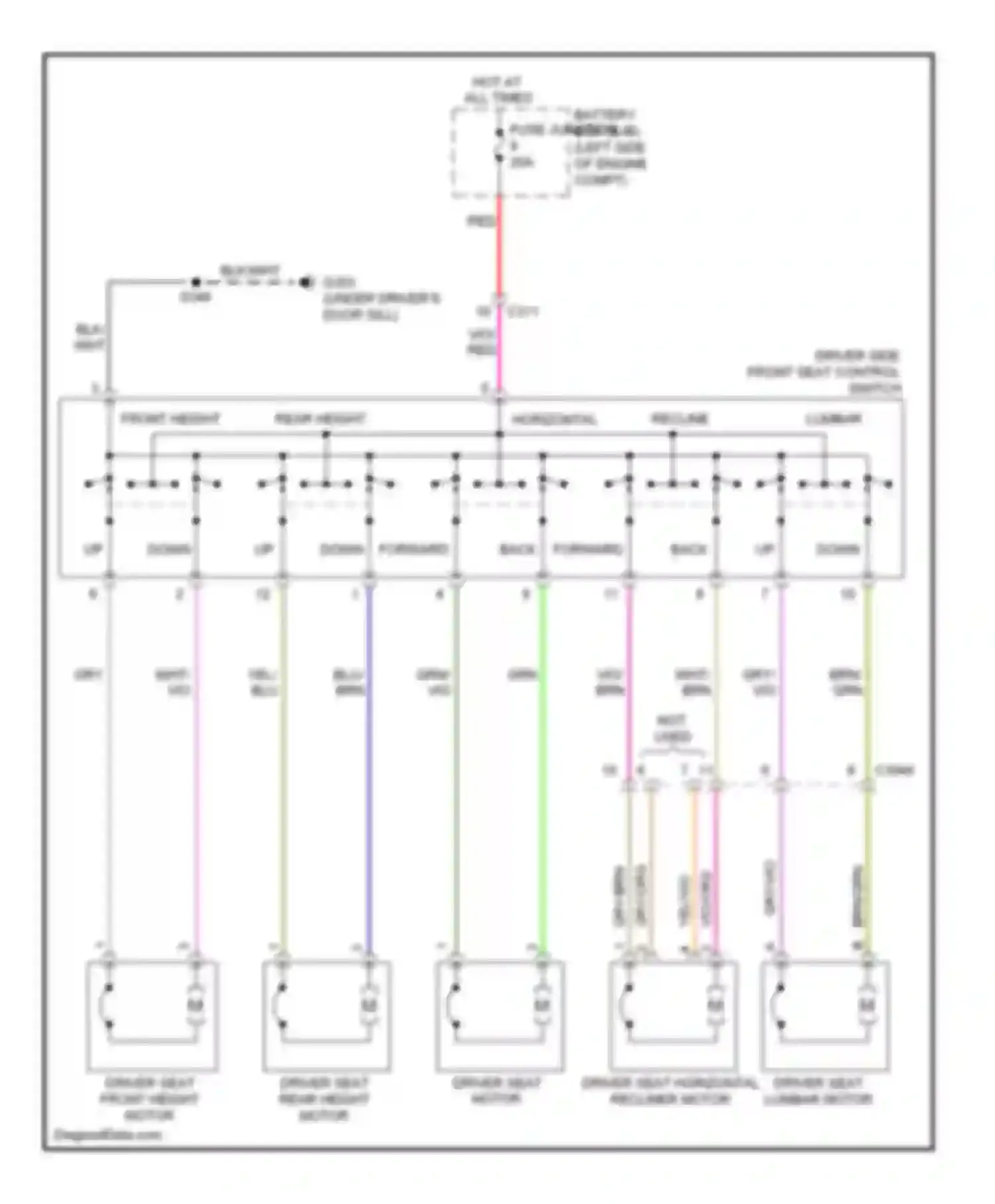Wiring diagram driver seat front height motor for Ford C-MAX II (2010-2015) (1 of 1)