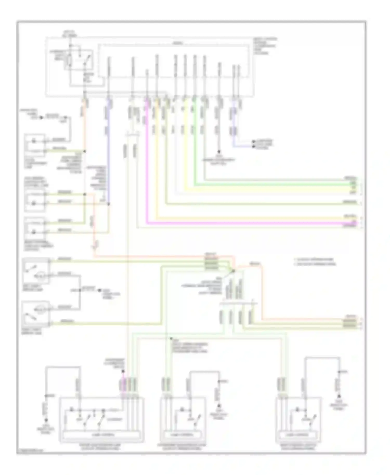 Wiring diagram left vanity mirror lamp for Ford C-MAX II (2010-2015)