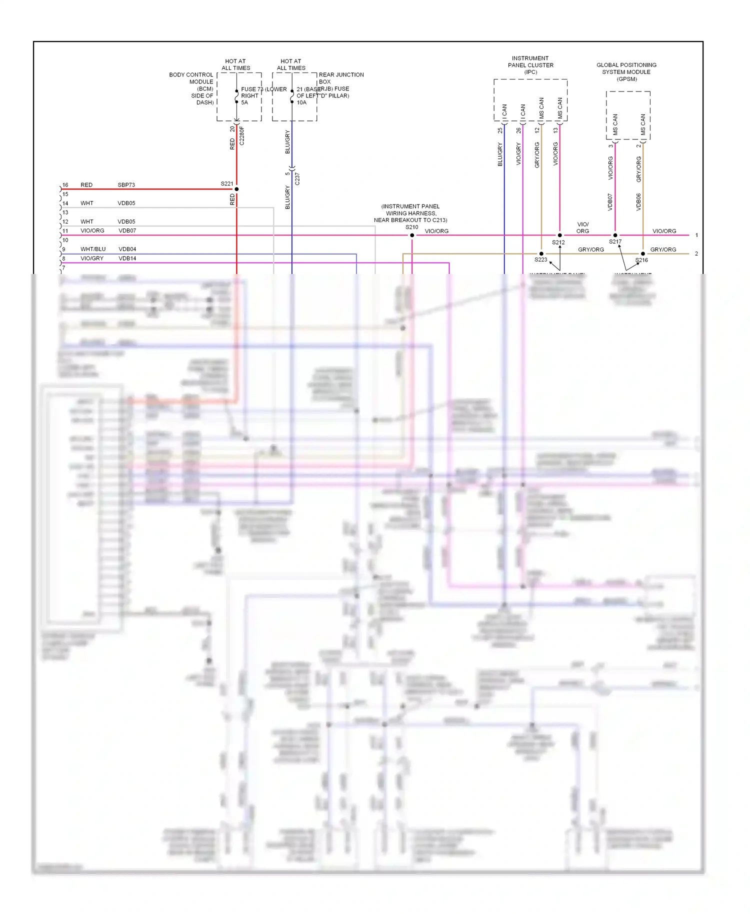 Ford C-MAX II (2010-2015) (left kick panel) wiring diagram  (3 of 27)