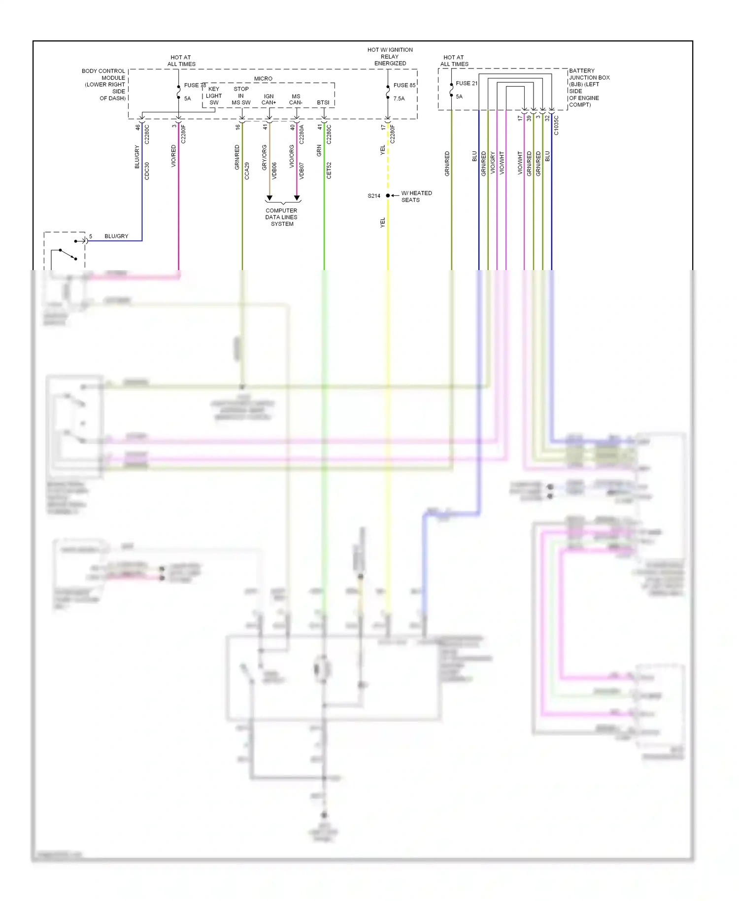 Ford C-MAX II (2010-2015) (left kick panel) wiring diagram  (22 of 27)