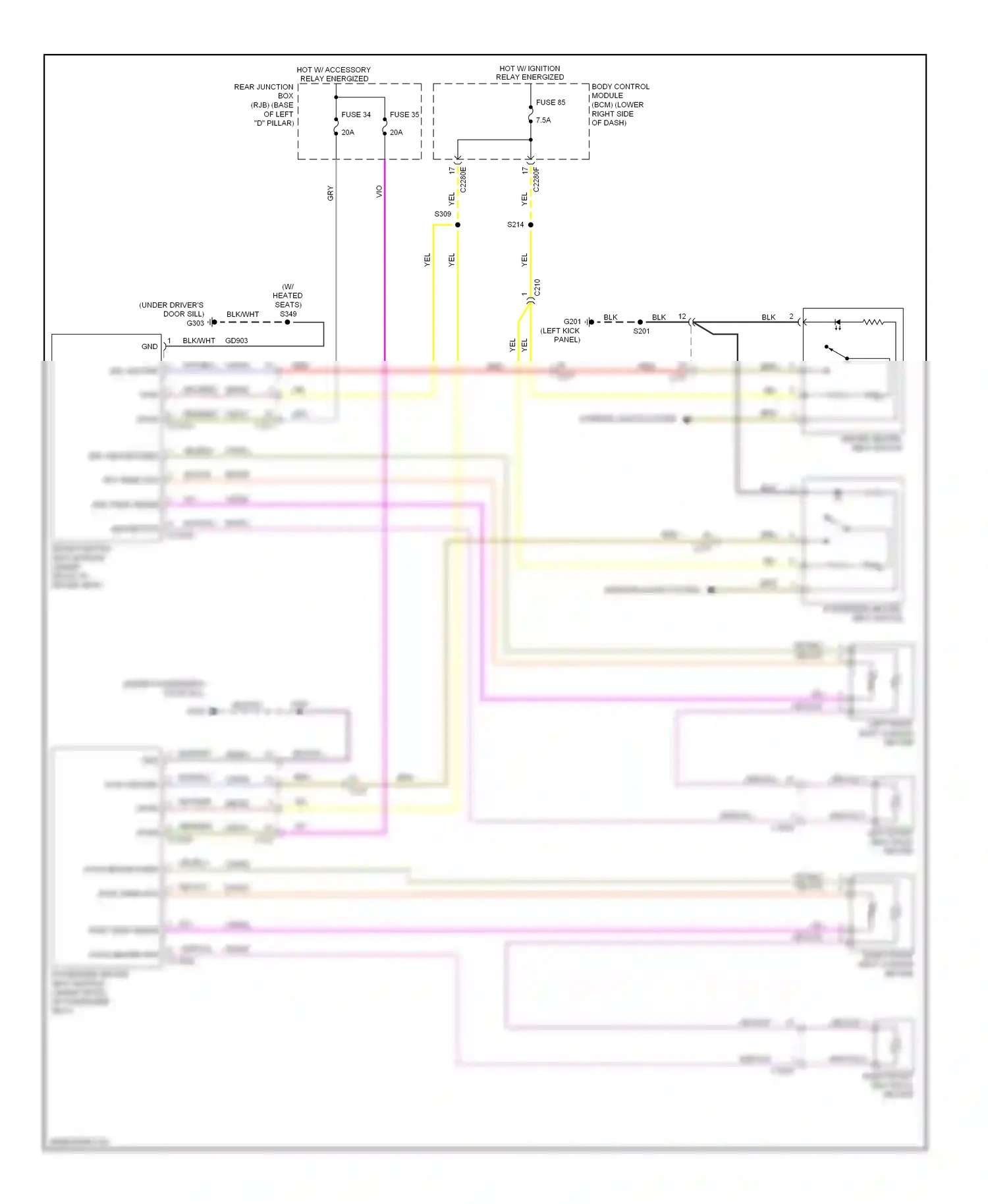 Ford C-MAX II (2010-2015) (left kick panel) wiring diagram  (11 of 27)