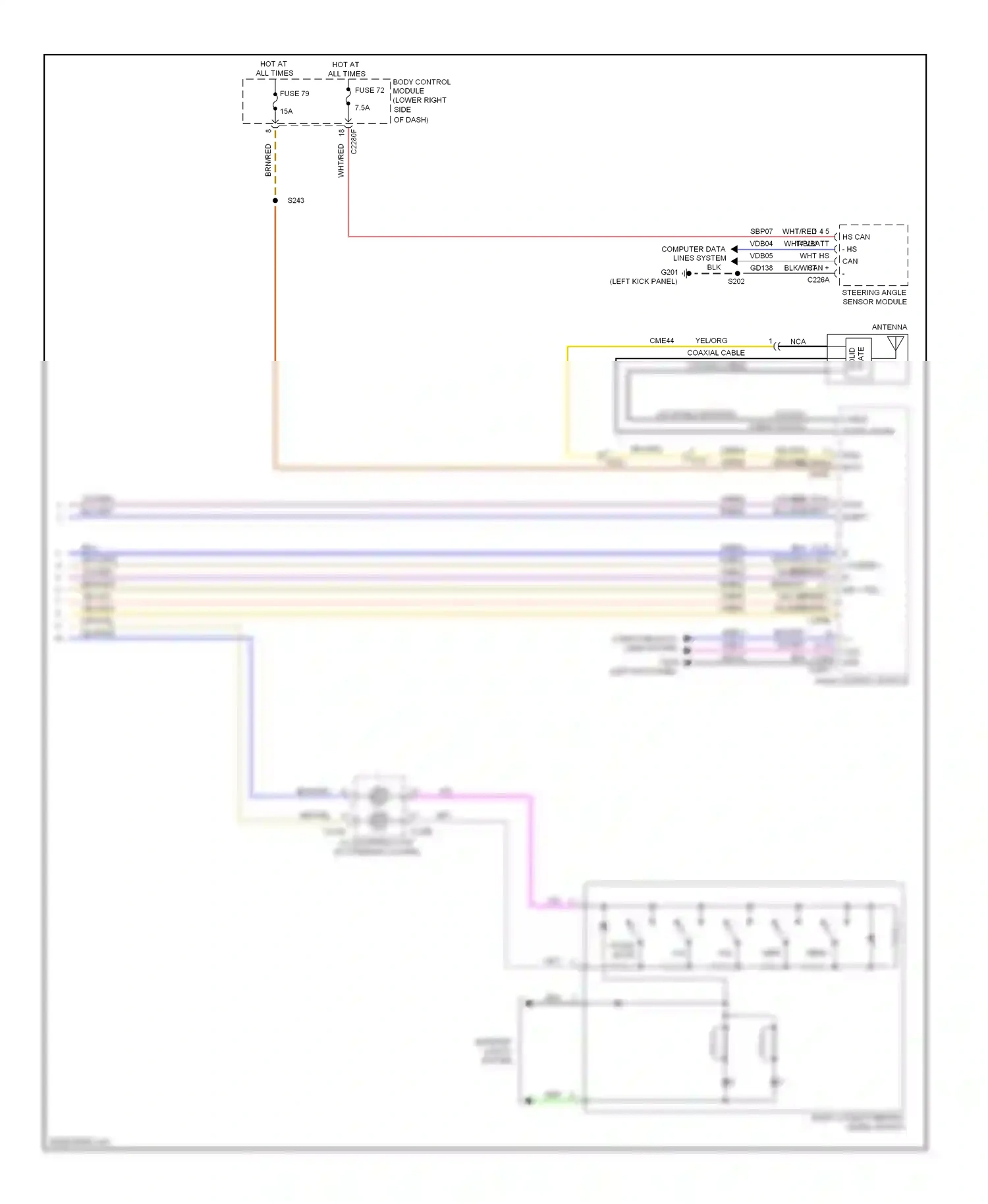 Ford C-MAX II (2010-2015) (left kick panel) wiring diagram  (25 of 27)