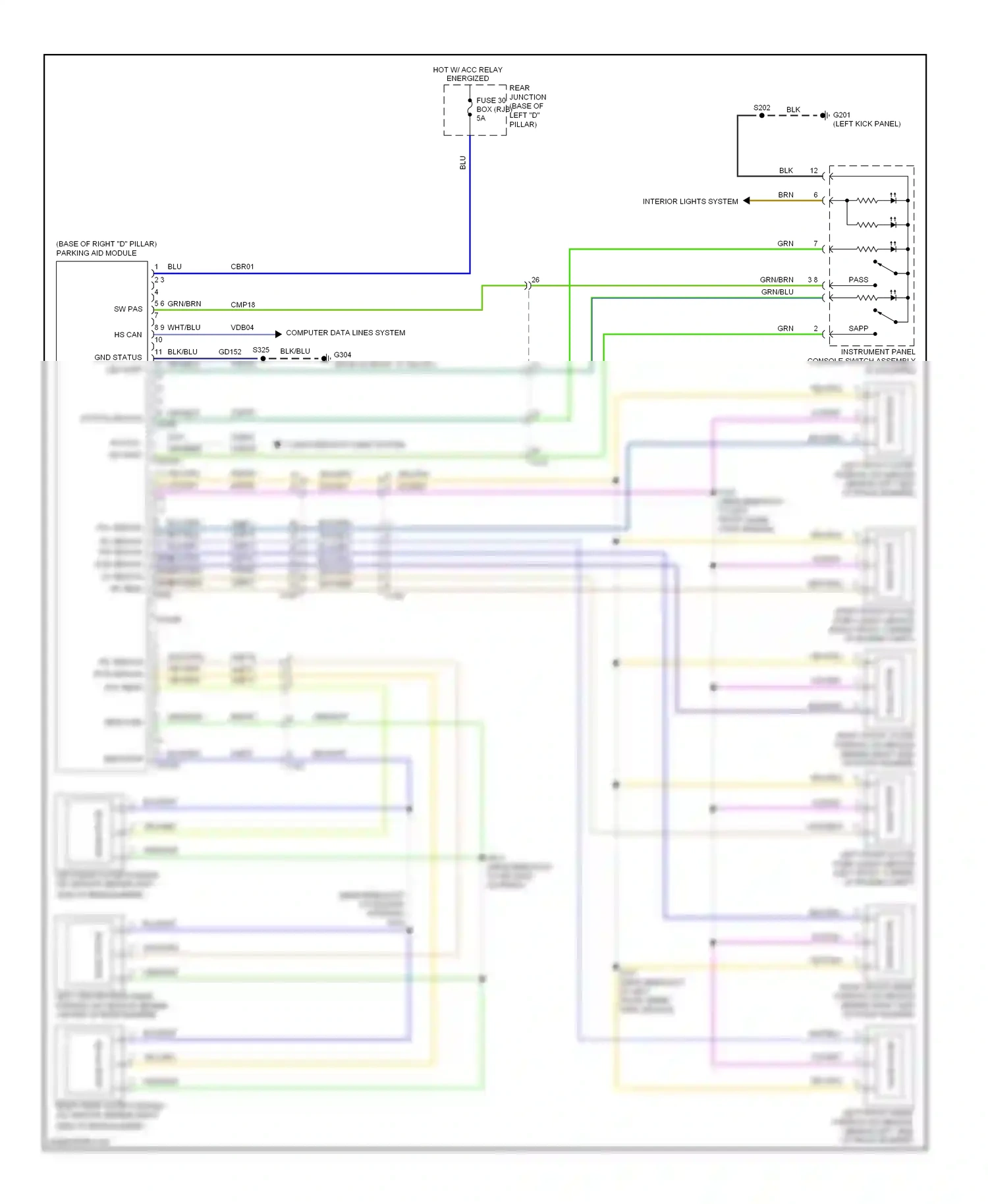 Ford C-MAX II (2010-2015) (left kick panel) wiring diagram  (15 of 27)